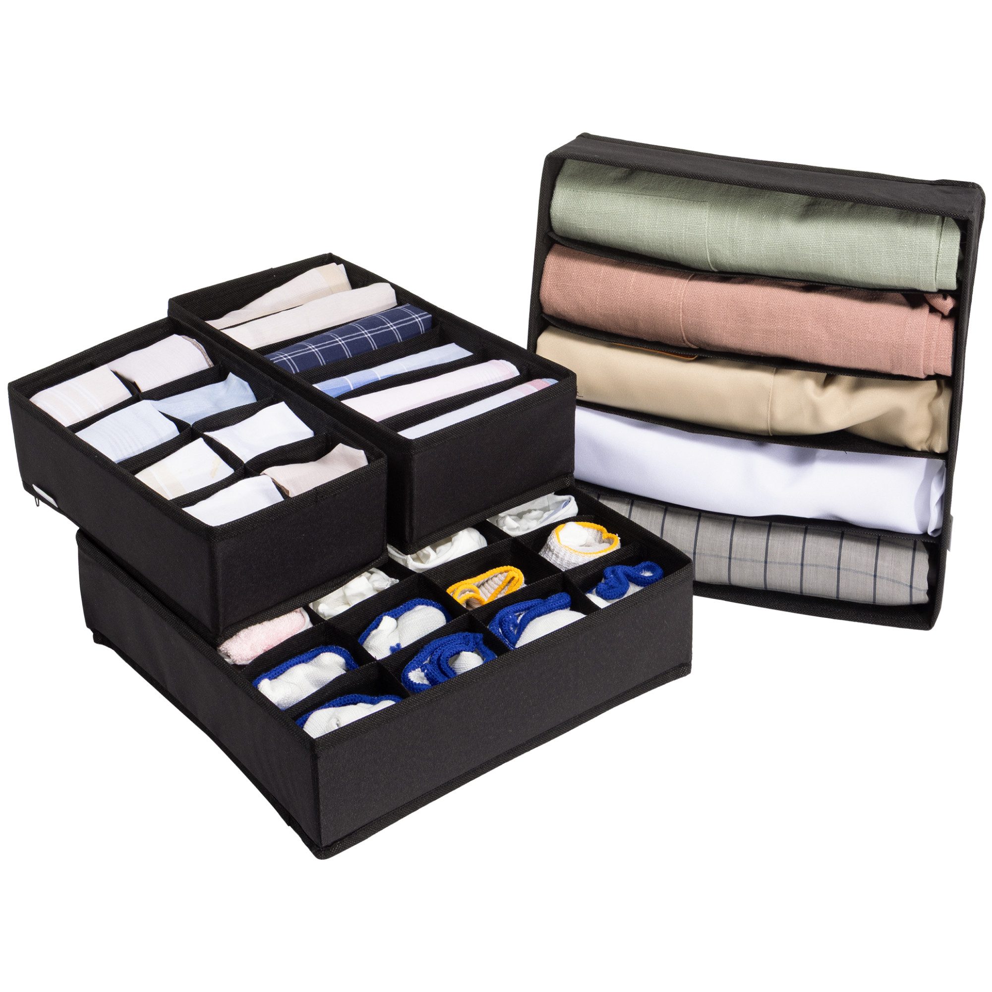 Navaris Aufbewahrungsbox 4er Set Schrank Organizer Boxen Kleiderschrank Ord günstig online kaufen