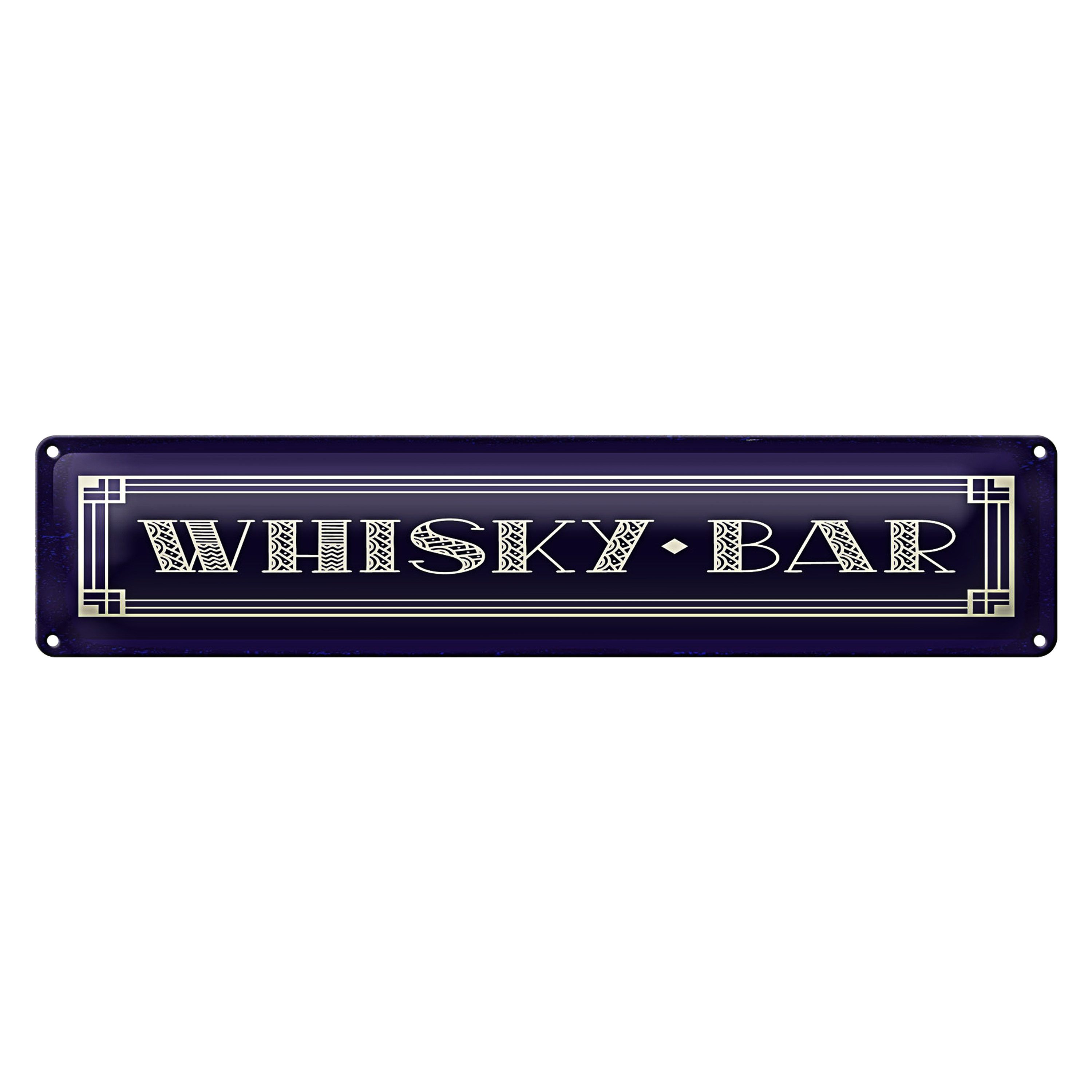Metallschild Blechschild 46x10cm Whisky Bar Dekoration