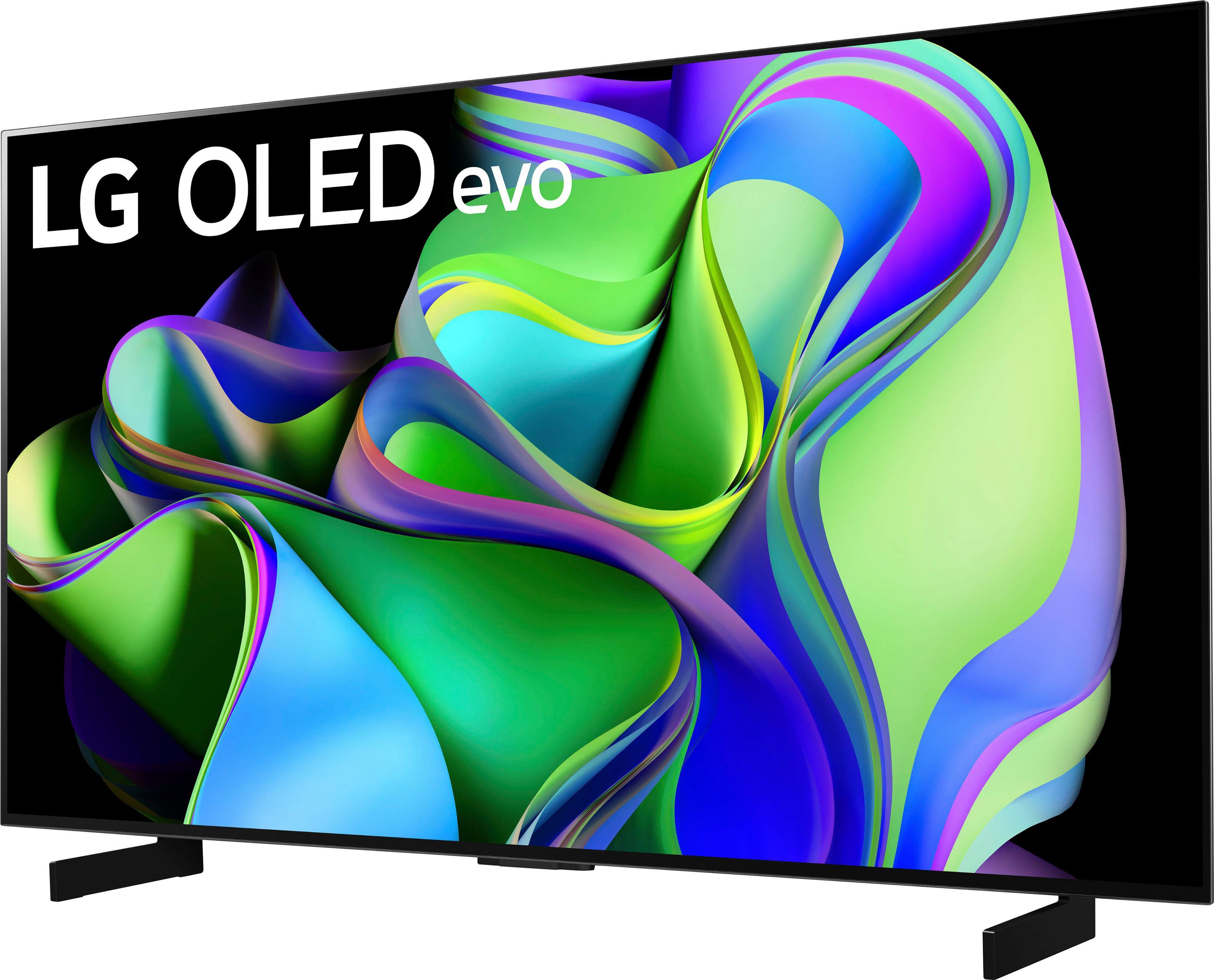 4K 120 OLED-Fernseher Zoll, Gen6 Smart-TV, LG Triple bis α9 Twin Ultra cm/42 4K OLED evo, AI-Prozessor, Tuner) Hz, zu (106 HD, OLED42C37LA
