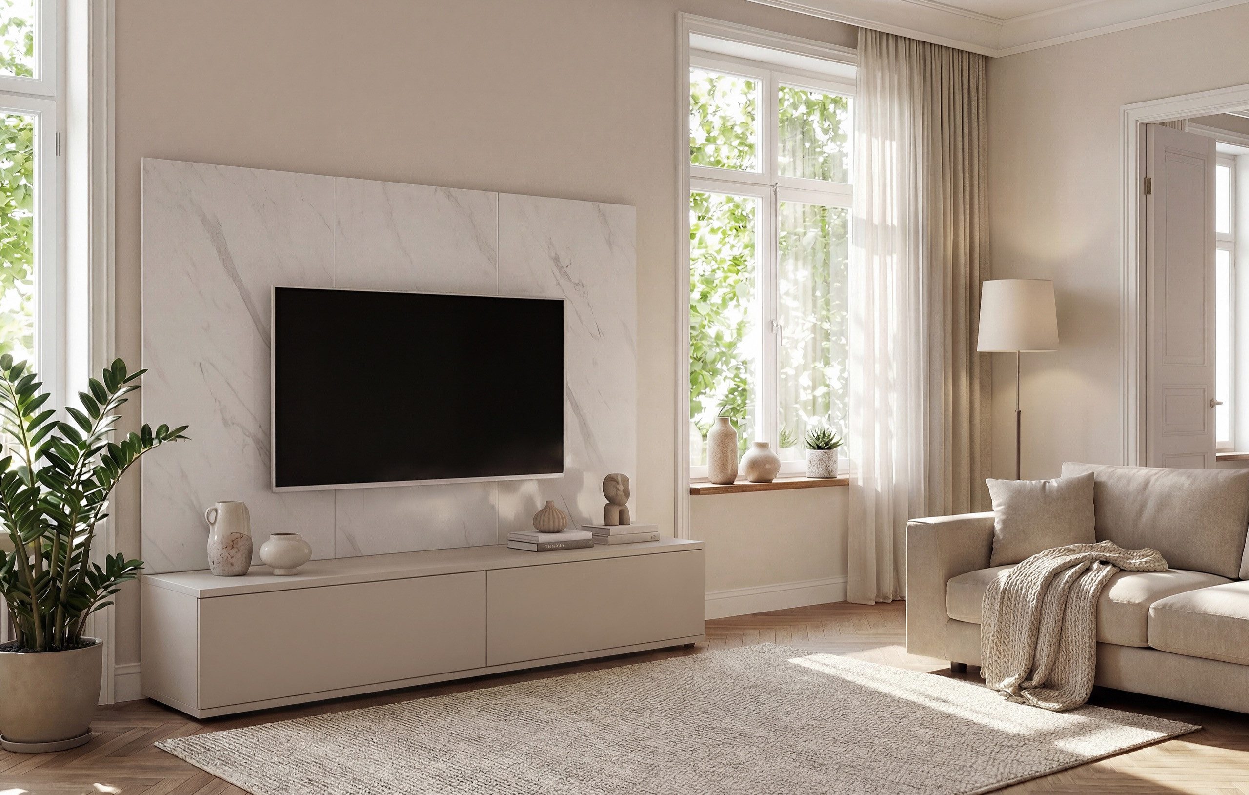 Wohnwand Wohnwand Anbauwand Wohnzimmer Schrankwand GLAM mit Push - Click System