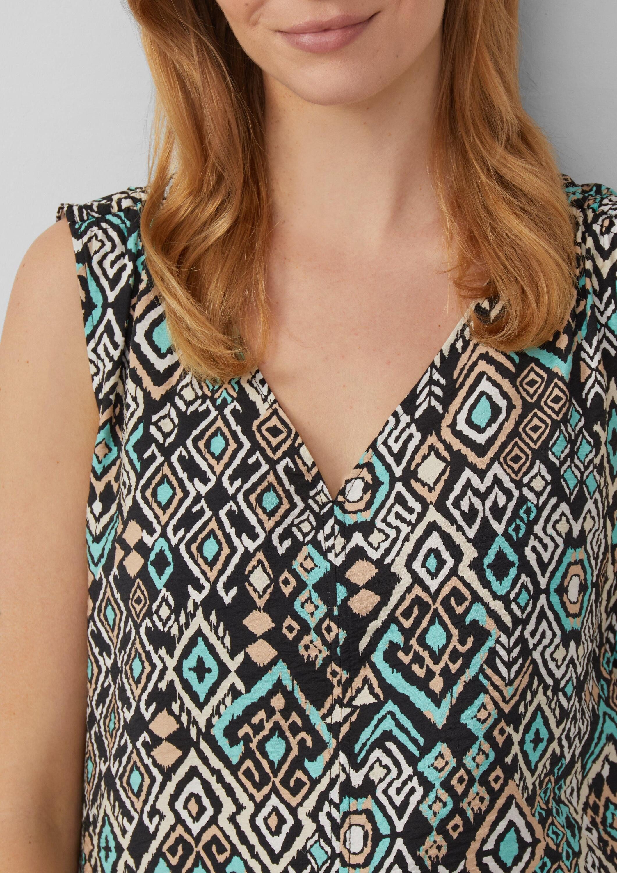 s.Oliver Blusentop Bluse Blusentop aus Viskosemix mit Raffung – Bild 4 von 5