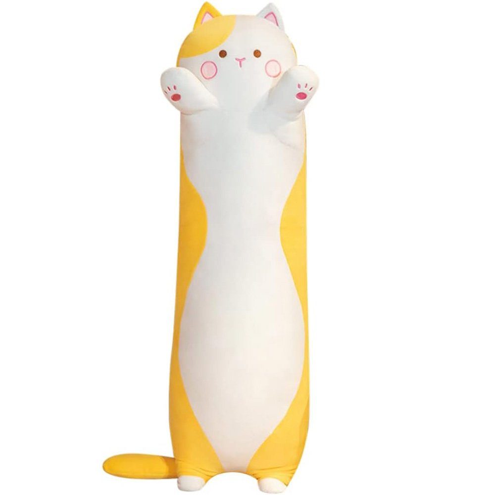 zggzerg Tierkuscheltier Langes Katzen Körperkissen Plüsch-Kuschelkissen wei günstig online kaufen