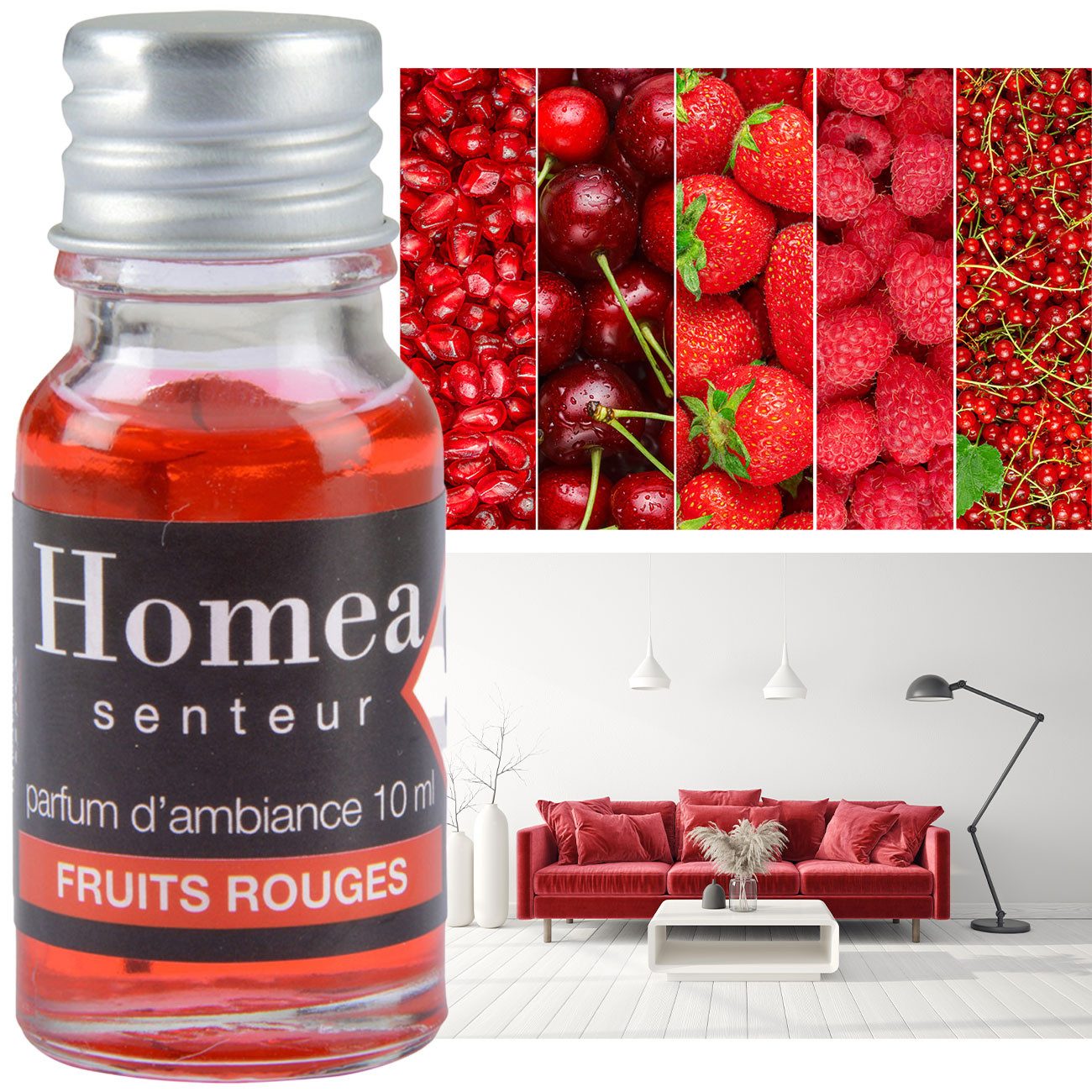 Homea Duftöl Rote Früchte (10ml) - Fruchtiges Aroma für Ihr Zuhause (1-St), Auch für Potpourri oder Aromabrenner geeignet