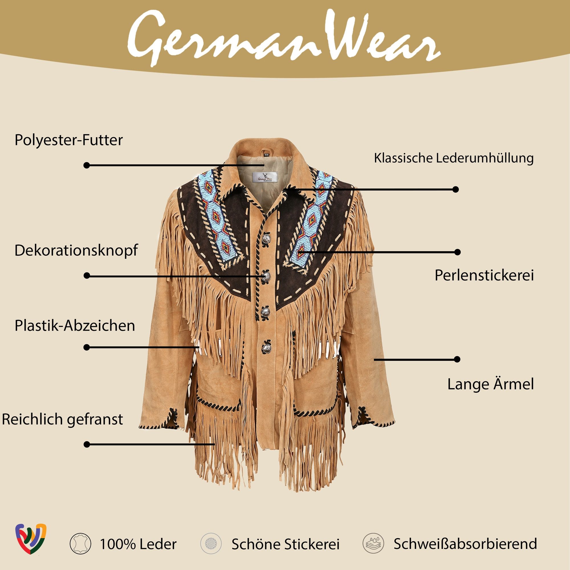 German Wear Trachtenjanker GW960J Herren Westernjacke Reiter Jacke Western- günstig online kaufen