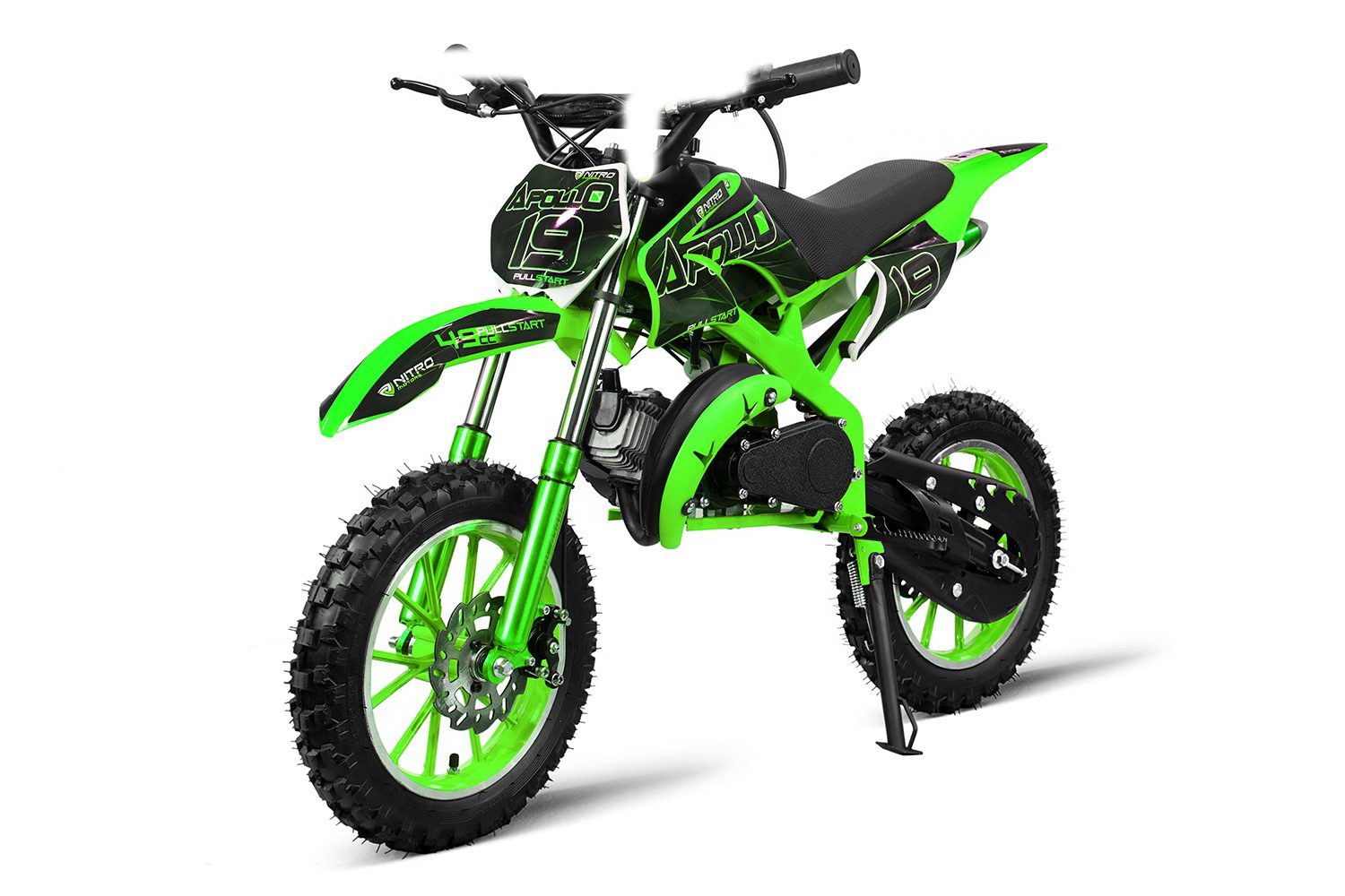 Smarty Dirt-Bike Nitro Motors Apollo 49cc Pullstart Dirtbike 10 Zoll Crossbike Grün