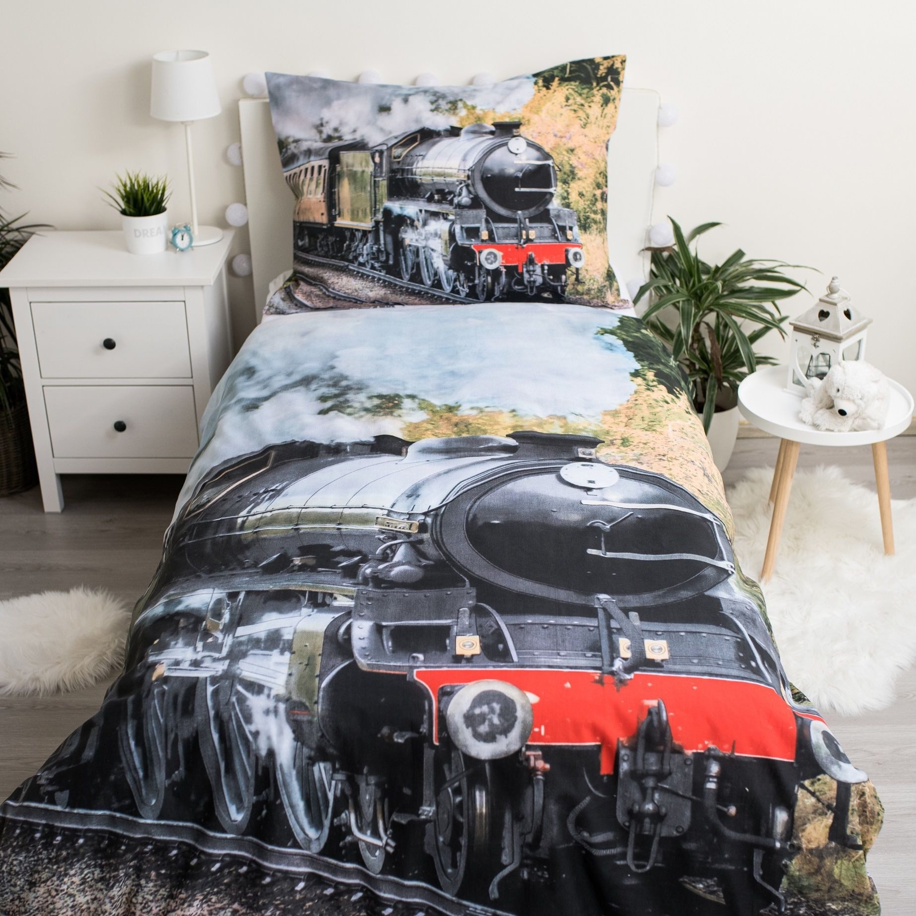 Jerry Fabrics Kinderbettwäsche Dampflokomotive Kuschelige Bettwäsche Baumwo günstig online kaufen