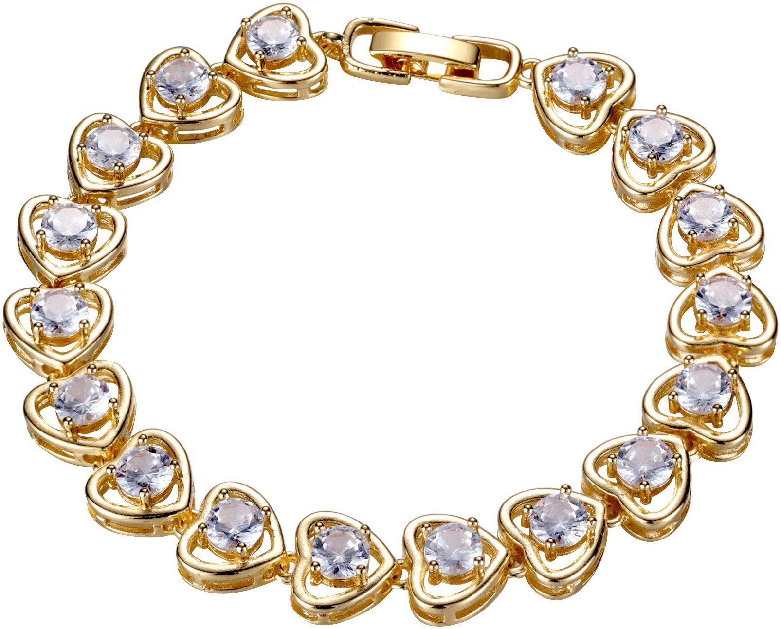 Firetti Armband Schmuck Geschenk Kupfer Armschmuck Herzkettengliederung Liebe, mit Zirkonia (synth)