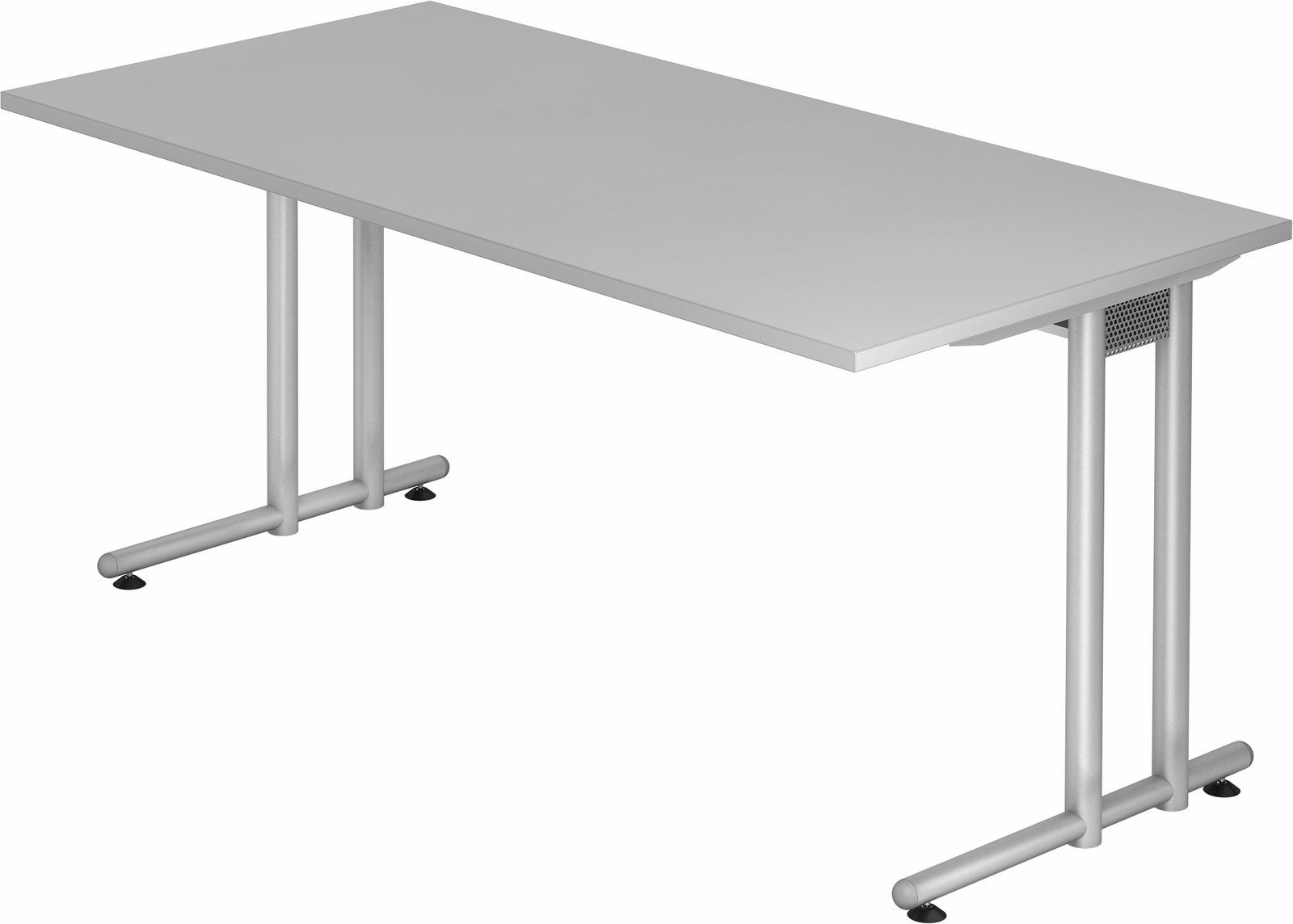 bümö Schreibtisch Schreibtisch Serie-N, Rechteck: 160 x 80 cm - Dekor: Grau