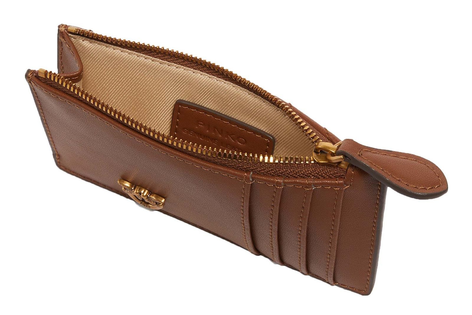 PINKO Kartenetui Cardholder Sheep Nappa Chevron, aus echtem Rindsleder