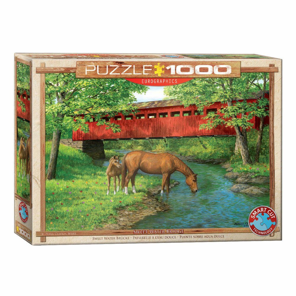 EUROGRAPHICS Puzzle Sweet Water Brücke von Persis Clayton Weirs, 1000 Puzzleteile | Puzzle