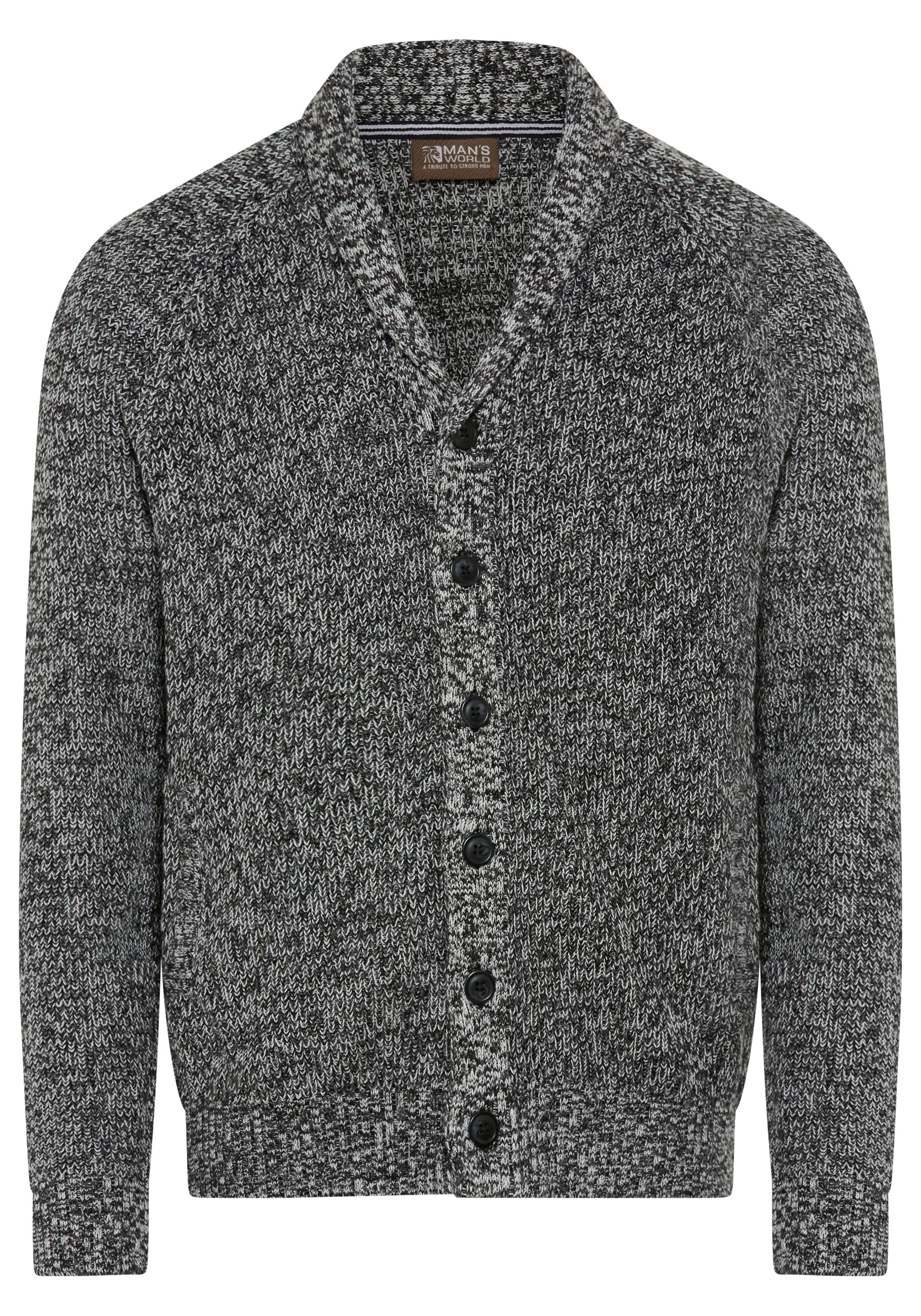 Man's World Strickjacke Mit Knopfleiste und Taschen melierte Optik,weicher Griff, Perfekt für die kältere Jahreszeit