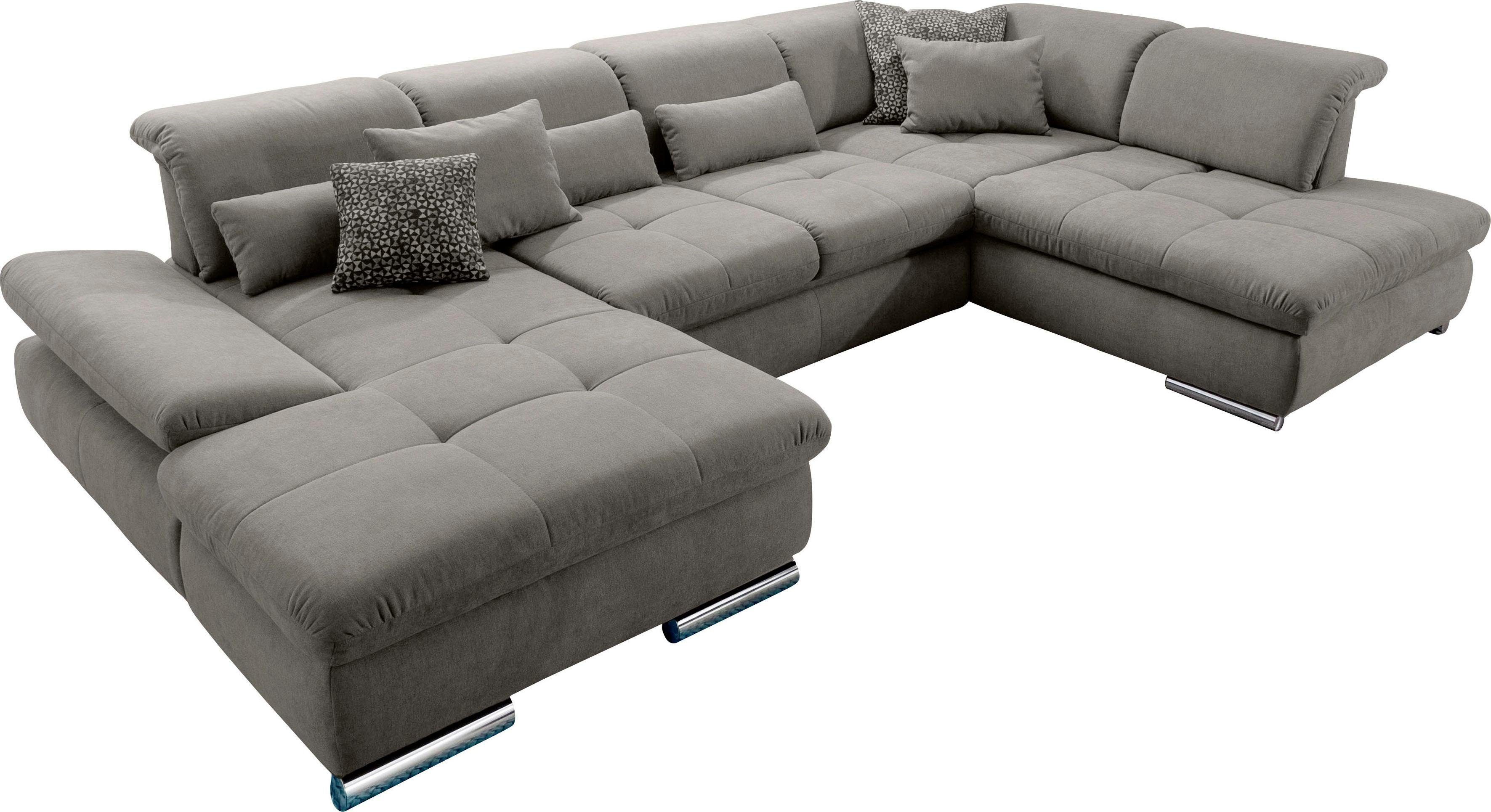 set one by Musterring Wohnlandschaft SO 4100 komfortable Federkernunterfederung, inkl. Kopfteilverstellung, wahlweise Bettfunktion und Sitztiefenverstellung, U-Form