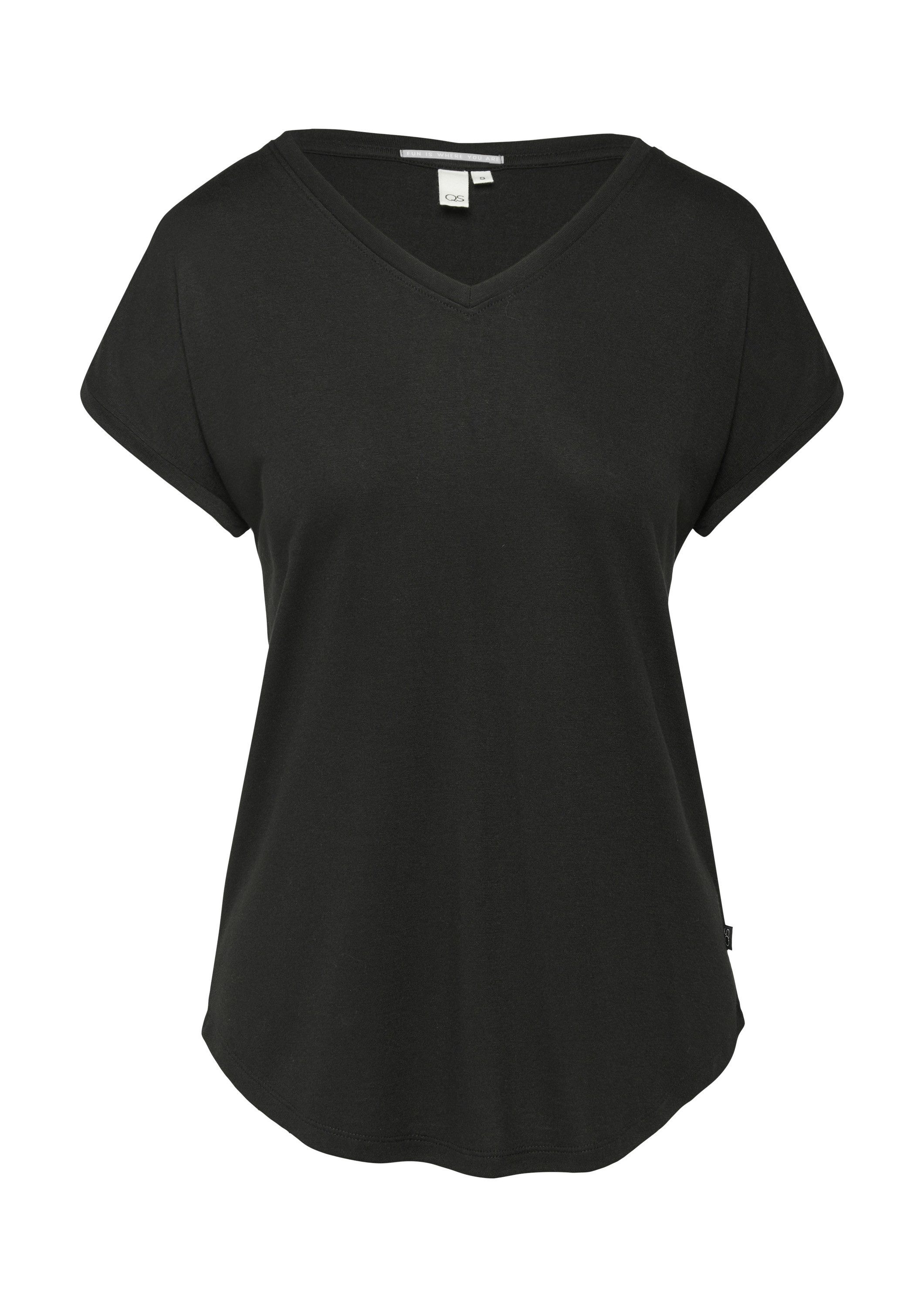 QS Kurzarmshirt T-Shirt Locker geschnittenes T-Shirt im Modalmix günstig online kaufen