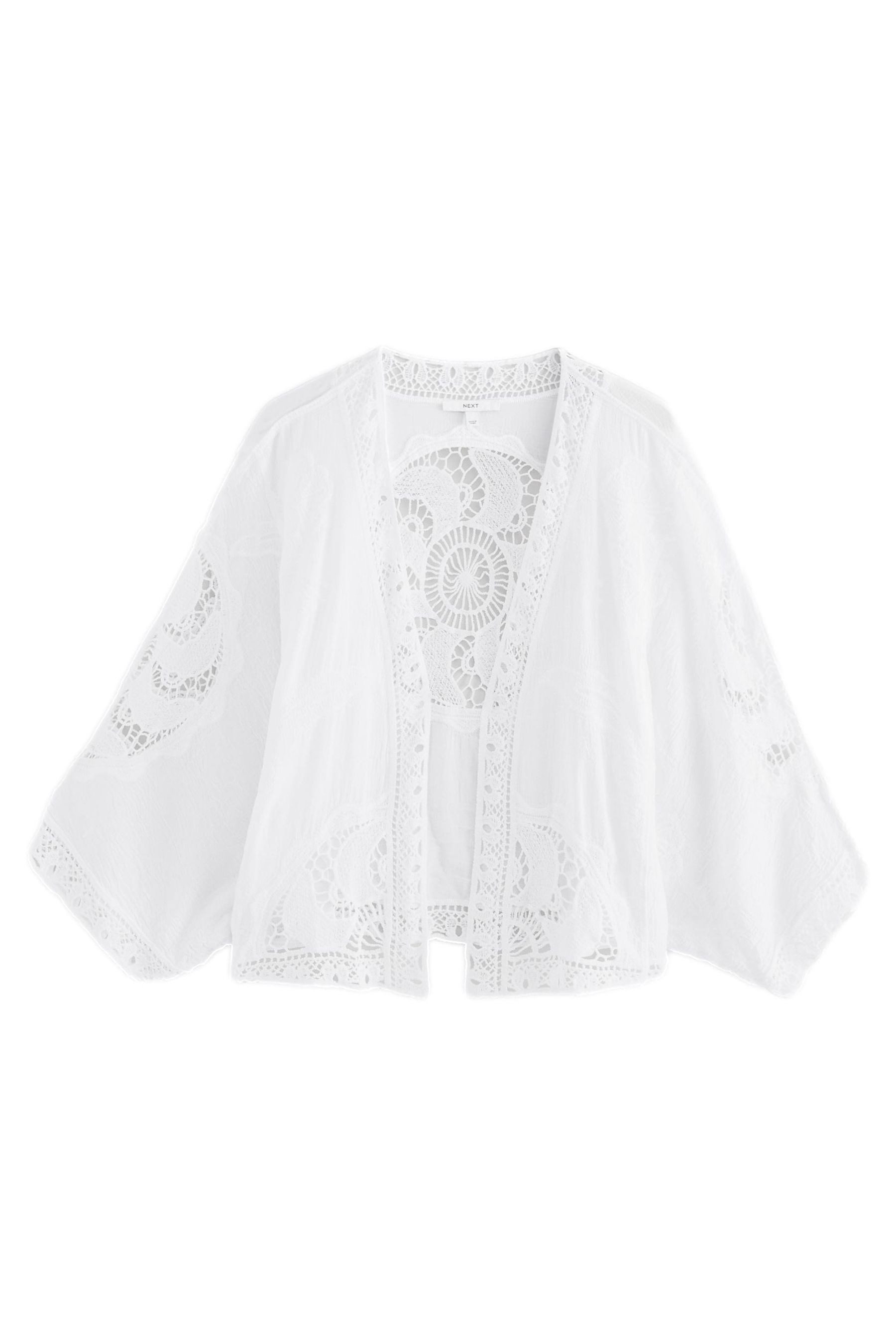 Next Blusenkimono Kurzer Kimono mit Häkeldetails günstig online kaufen