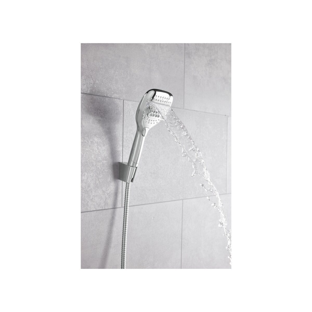 LIVARNO Regenduschkopf Multifunktions Duschkopf + Brauseschlauch + Wasserspareinsatz, (Multifunktonsduschkopf-Set, 5-tlg., Duschkopf, Brauseschlauch, Dichtungen, Wasserspareinsatz), ABS-verchromt, 3 Strahlarten, Wasserspareinsatz