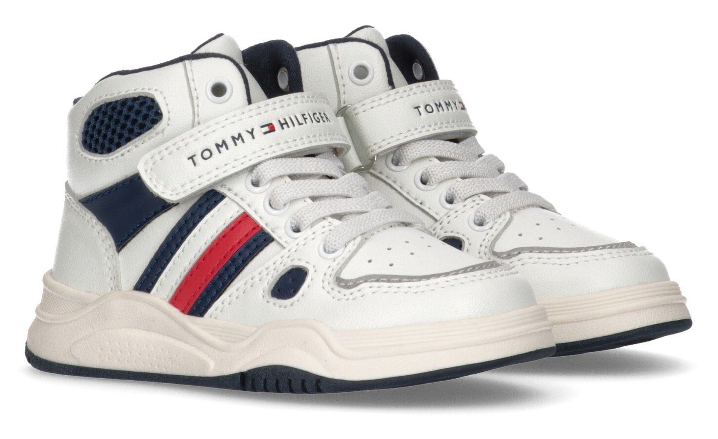 Tommy Hilfiger STRIPES HIGH TOP LACE-UP/VELCRO SNEAKER Sneaker in cooler  Farbkombi