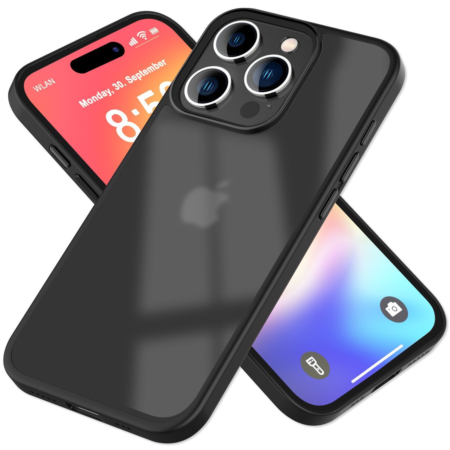 Nalia Smartphone-Hülle Apple iPhone 16 Pro Max 17,5 cm (6,9 Zoll), Matte Hybrid Hülle / Semi-Transparent / Hard Cover / Fallschutz Rahmen