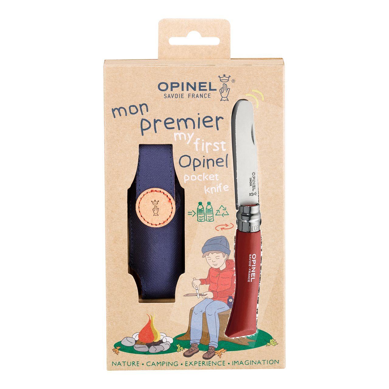 Opinel Кишенькові ножі Opinel No 7, Kindermesser, rostfrei, Buchenholz, Etui