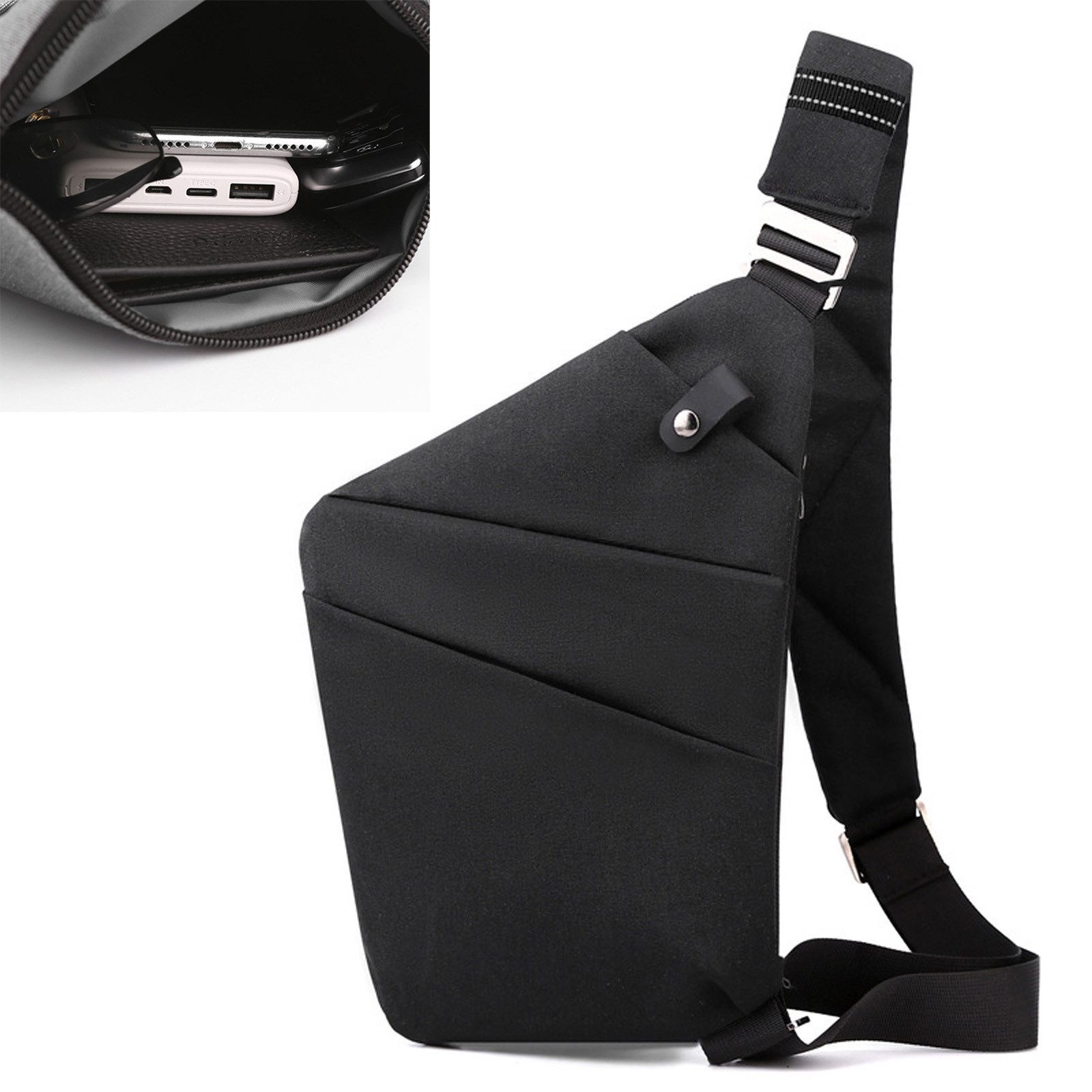 MODFU Schultertasche Umhängetasche klein Unisex Crossbody Bag (32 x 20 x 2 cm, Sporttasche Geldgürtel, mit verstellbarem Schultergurt, Magnetverschluss), Tagepacks für Arbeit Uni Reisen Outdoor Sport Shopping