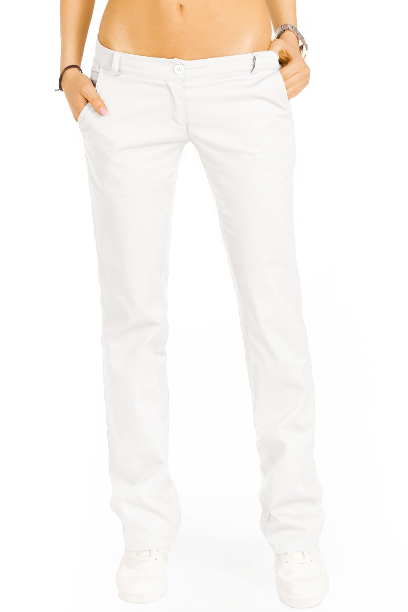 be styled Bootcuthose low waist Damenhosen, ausgestellte Hüfthose in vielen Farben j20k weiß