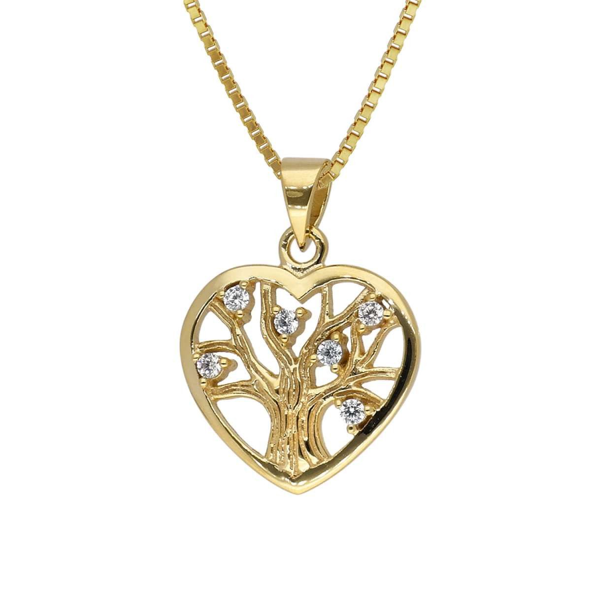 trendor Herzkette 41555, Anhänger Lebensbaum Gold 333/8K mit goldplattierter Silberkette. € 276,00