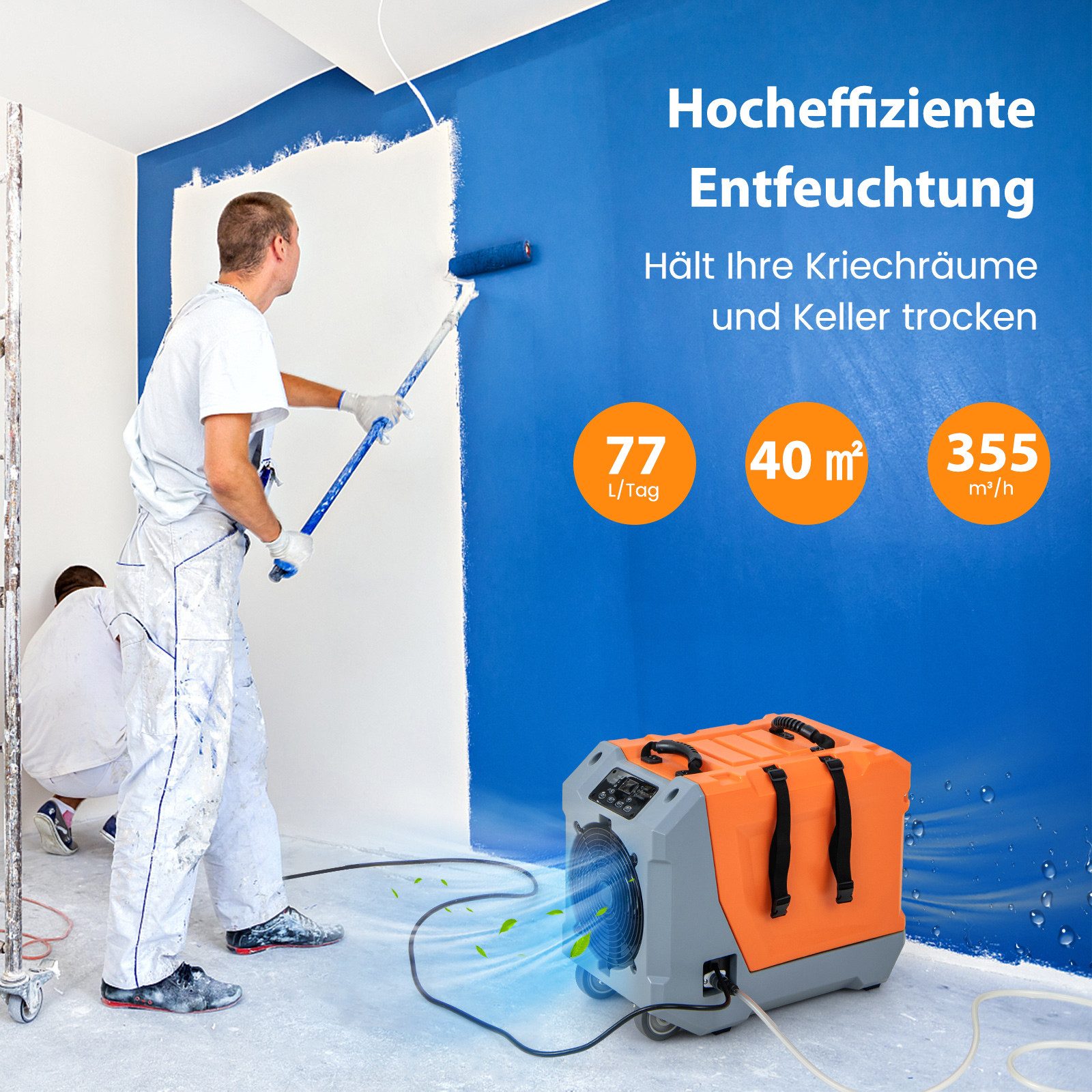 COSTWAY Luftentfeuchter, für 120 m³ Räume, Entfeuchtung 85 l/Tag, mit Pumpe günstig online kaufen