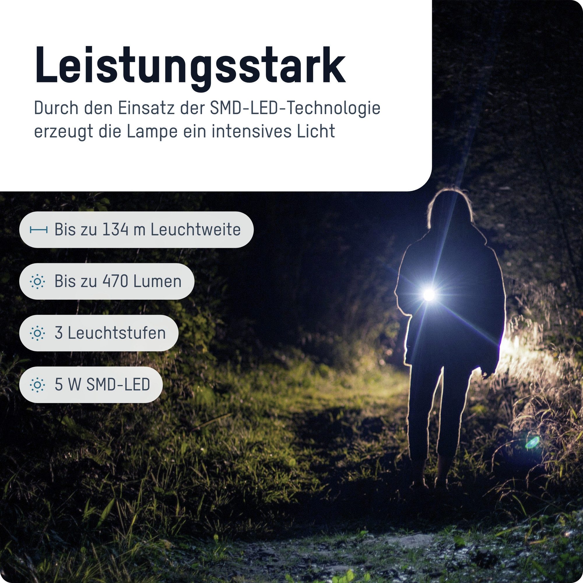 ANSMANN AG LED Taschenlampe LED Adventure Taschenlampe, helle 470 lm Outdoor Taschenlampe