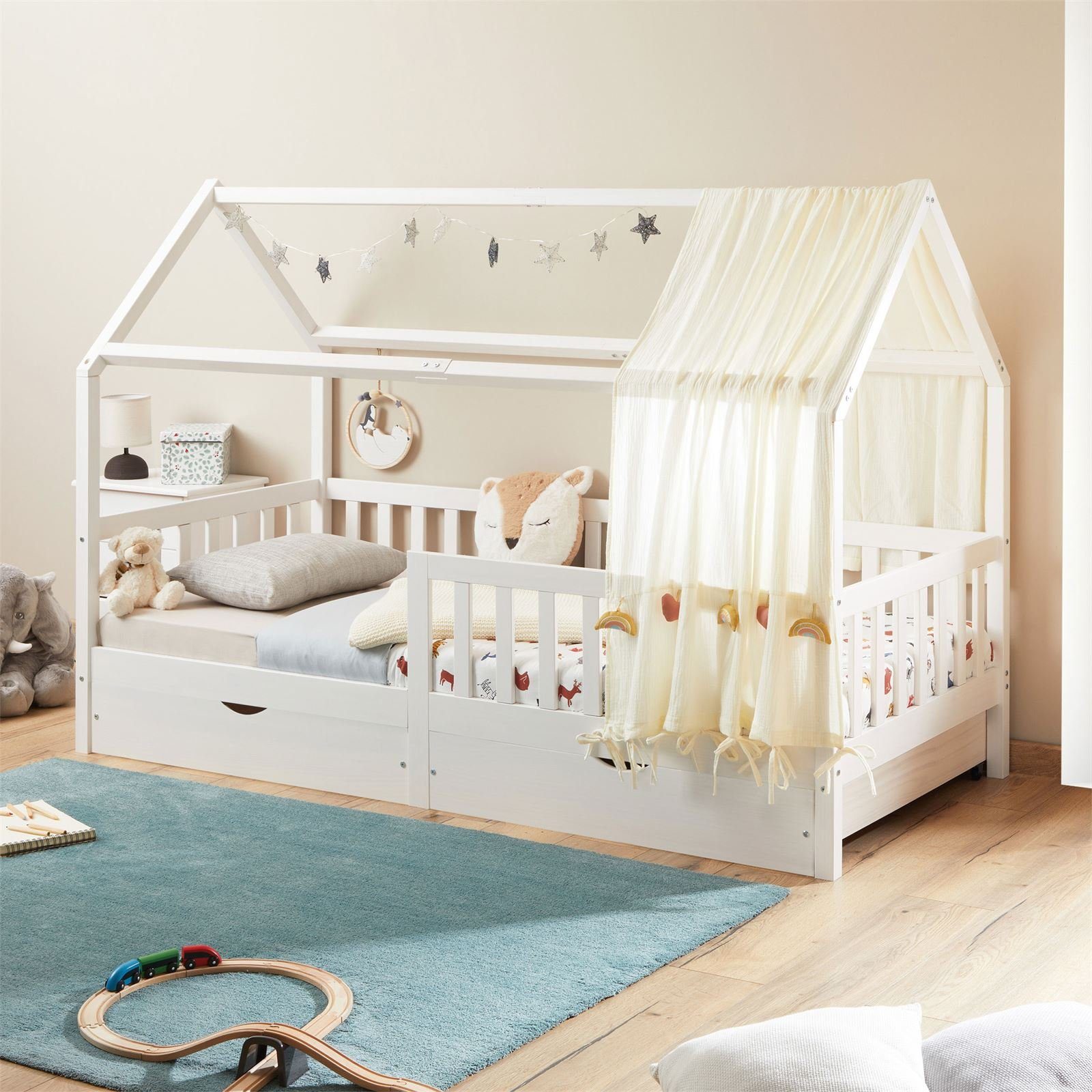 IDIMEX Kinderbett NUNA, Hausbett Montessoribett 90 x 200 Kiefer Tippibett K günstig online kaufen