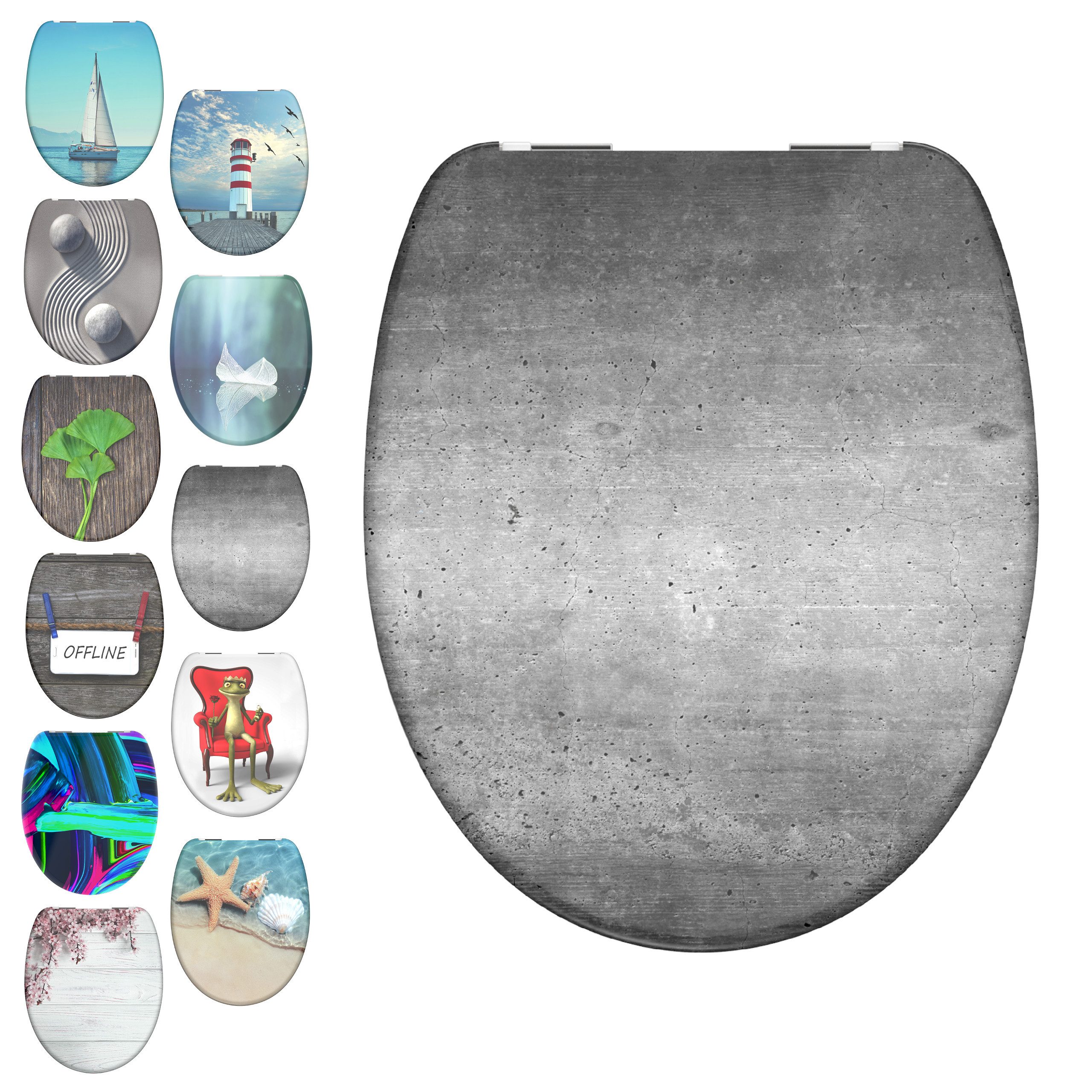 Schütte WC-Sitz Stein, bruchsicher und kratzfest, Absenkautomatik, Standardmaß