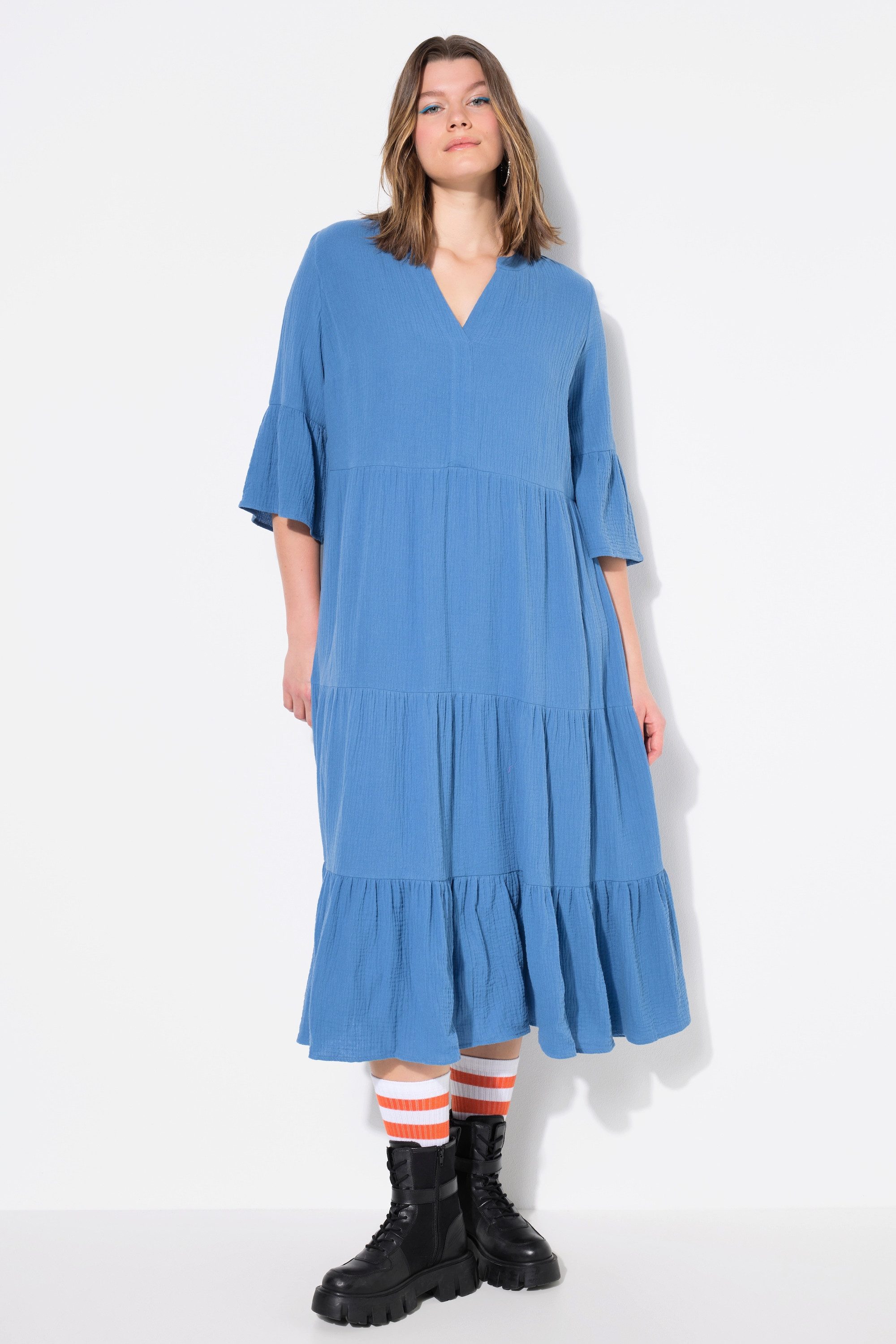 Studio Untold Maxikleid Maxikleid A-Line Musselin günstig online kaufen