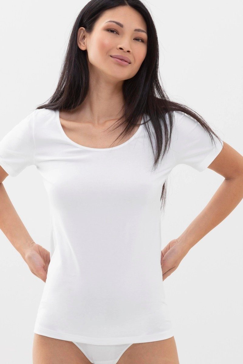 Mey Kurzarmshirt Shirt kurzarm Serie Weiß Cotton Pure