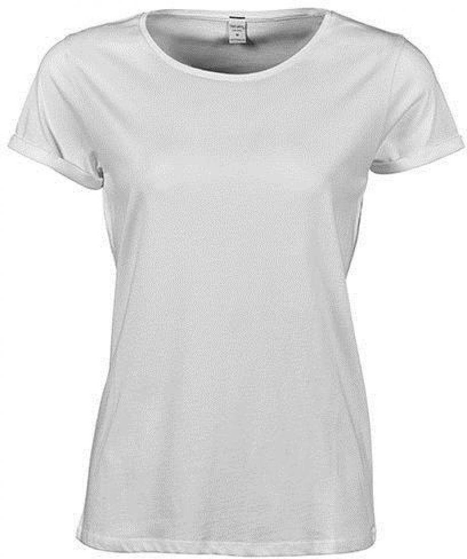 Rundhalsshirt Damen Roll-Up Tee / 100 % ringgesponnene gekämmte Baumwolle