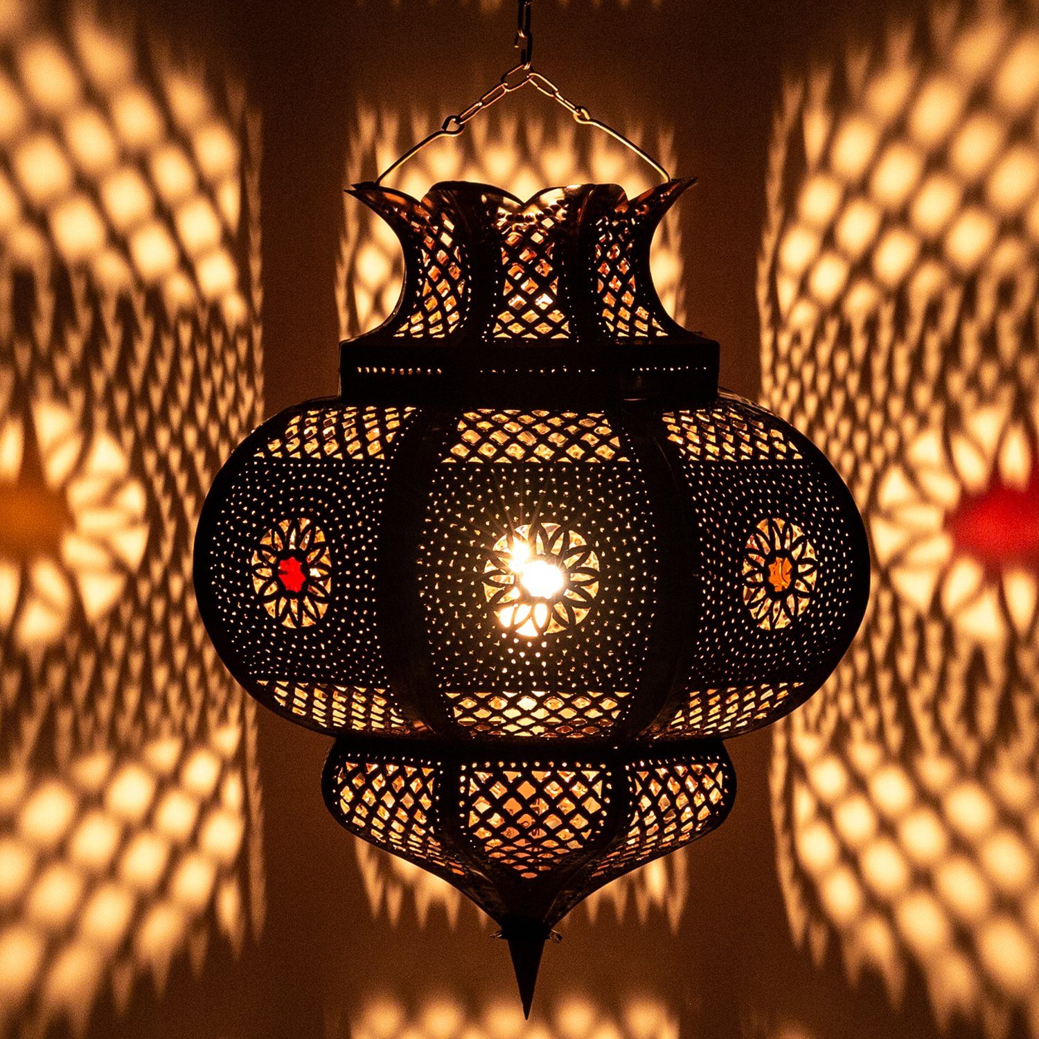 Marrakesch Orient & Mediterran Interior Deckenleuchte Orientalische Lampe  Pendelleuchte Rostfarben Baraka E27 Lampenfassung, Marokkanische Design  Hängeleuchte Leuchte aus Marokko, Orient Lampen für Wohnzimmer Küche oder  Hängend über den Esstisch
