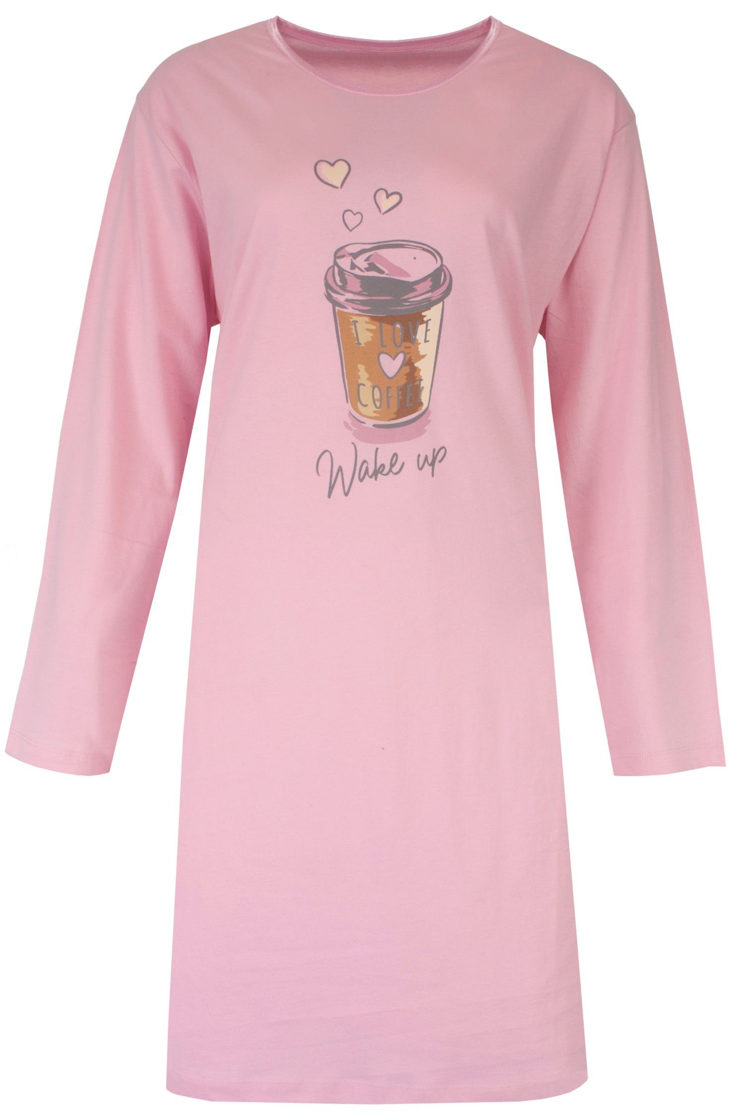 TEMPTATION Nachthemd Damen Schlafshirt mit langem Arm (1-tlg) Baumwolle