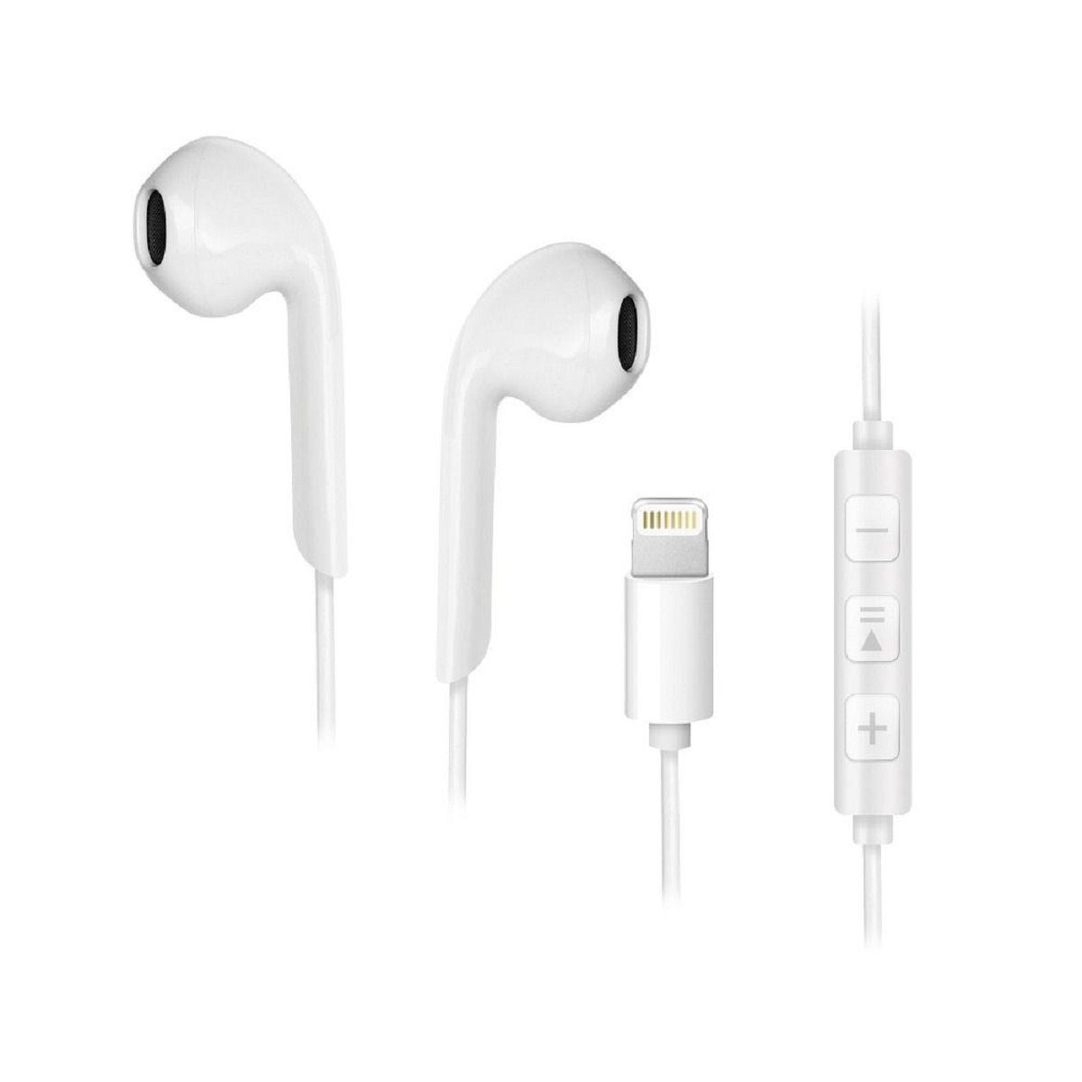 Forcell Stereo für Apple iPhone iPhone-Anschluss 8-pin Weiß In-Ear-Kopfhörer | In-Ear-Kopfhörer