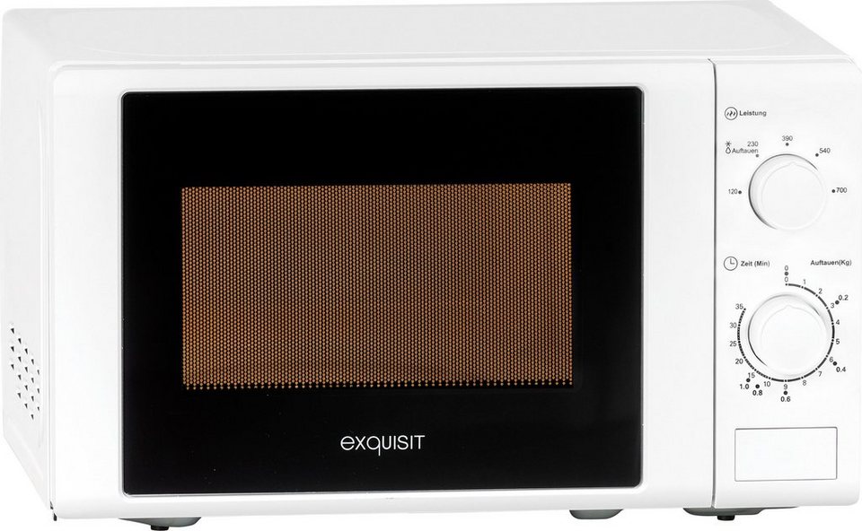 exquisit Mikrowelle MW 900-030, Mikrowelle, 20 l, weiss, Drehteller 25,5cm  Ø - die optimale Größe für ein besonderes Koch-Erlebnis