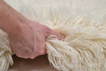 Wollteppich Flokos 2, THEKO, rund, Höhe: 70 mm, original griechischer Flokati, Hochflor, Uni Farben, reine Wolle