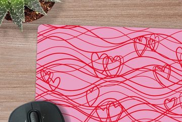 MuchoWow Gaming Mauspad Valentinstag - Gestaltung - Liebe (1-St), Mousepad mit Rutschfester Unterseite, Gaming, 40x40 cm, XXL, Großes