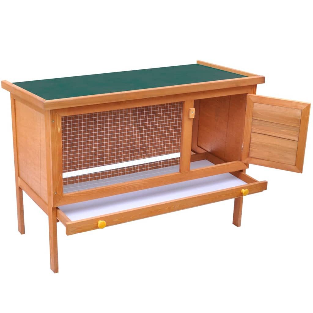 vidaXL Kleintierstall, Kaninchenstall Kleintierhaus Hasenstall 1 Ebene Holz