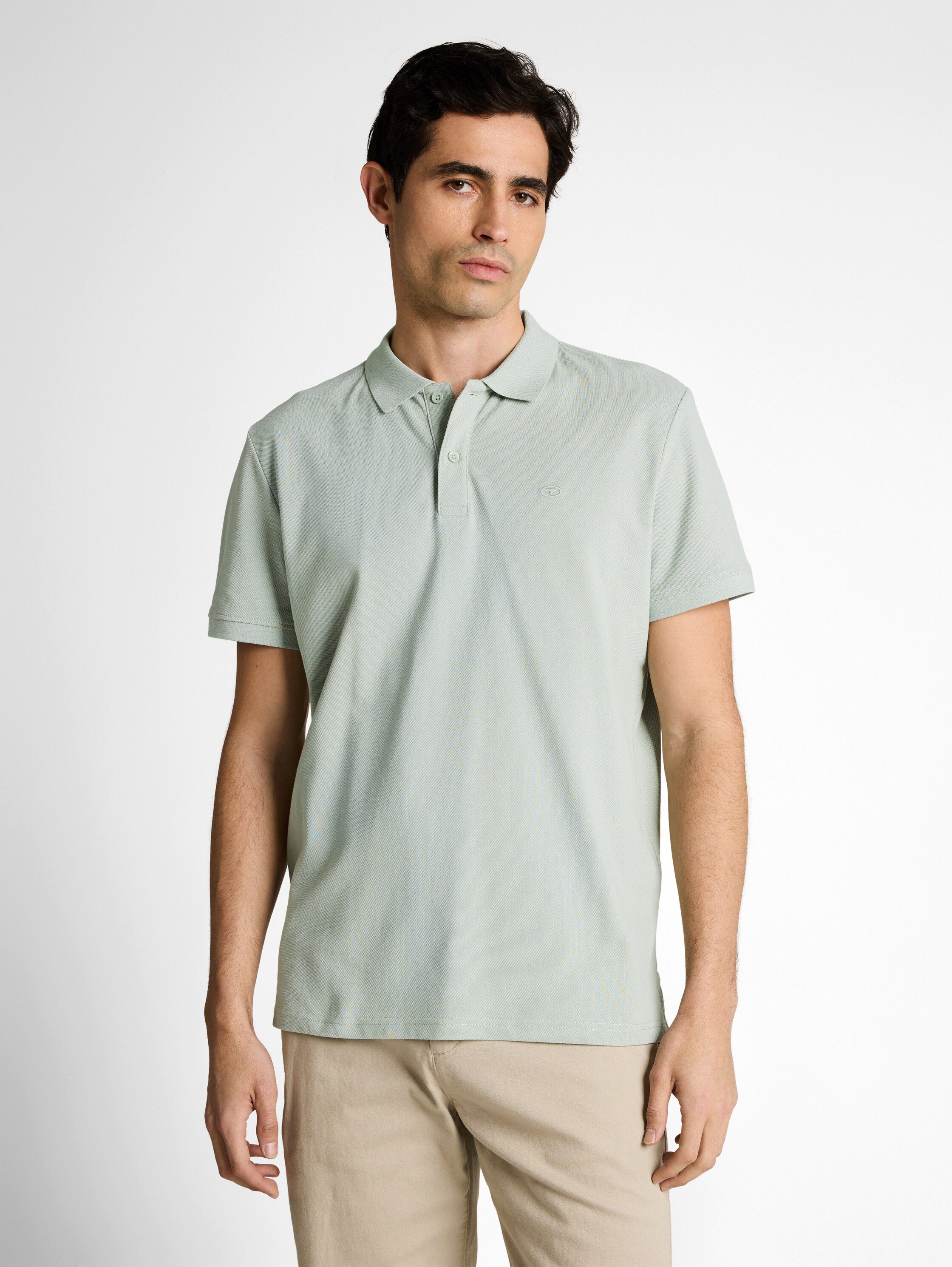 TOM TAILOR Poloshirt mit farblich hervorgehobener Knopfleiste