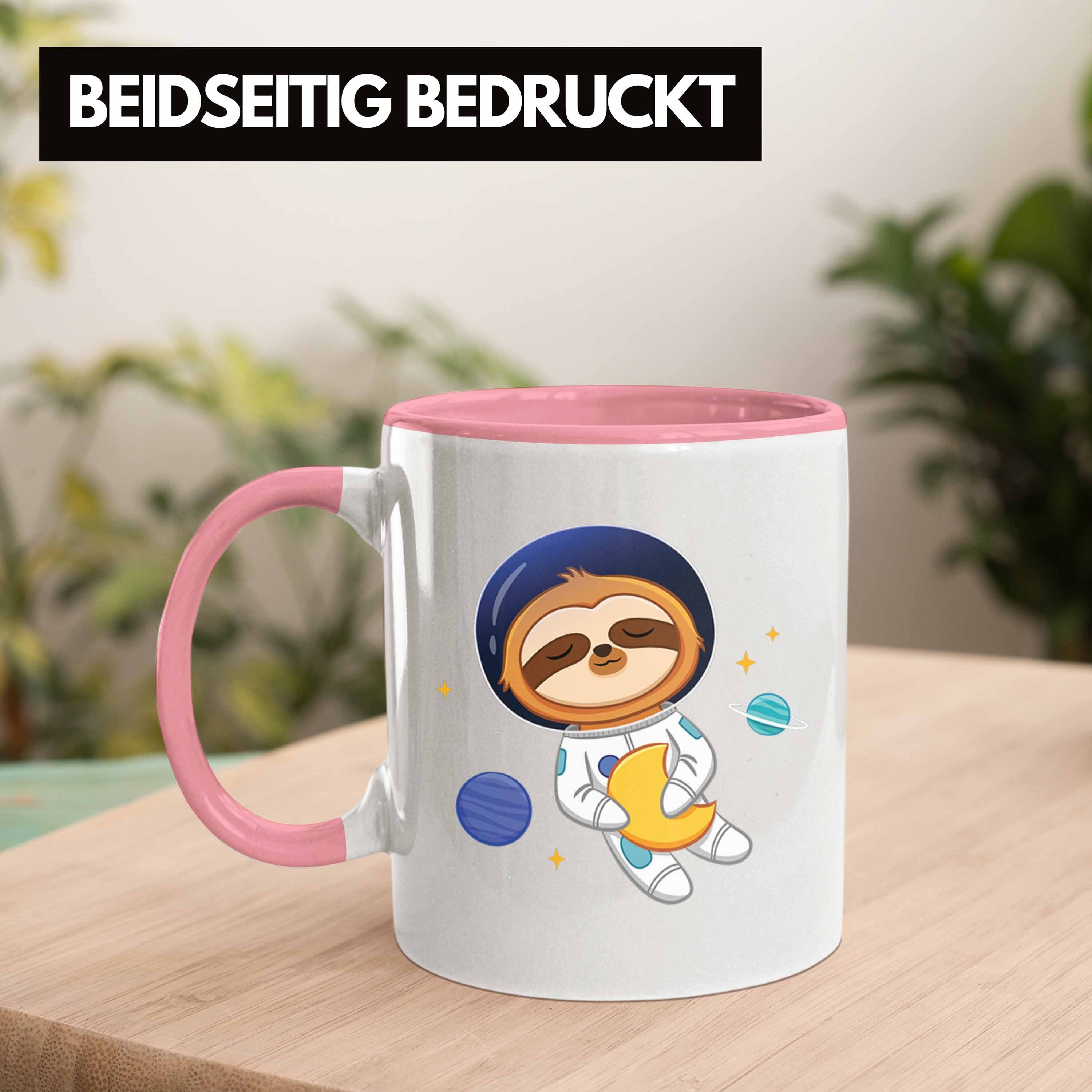 Galaxie Jungs Tasse Geschenk Geschenkidee Coole Süße Trendation Faultier Grafik Rosa Jungen Weltall - Trendation Tasse