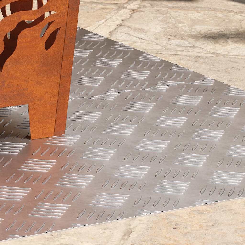 vidaXL Stufenmatte Treppe Tritt Rechtwinklig 2 pcs Silber 100 x 50 cm Aluminium, Rechtwinklig