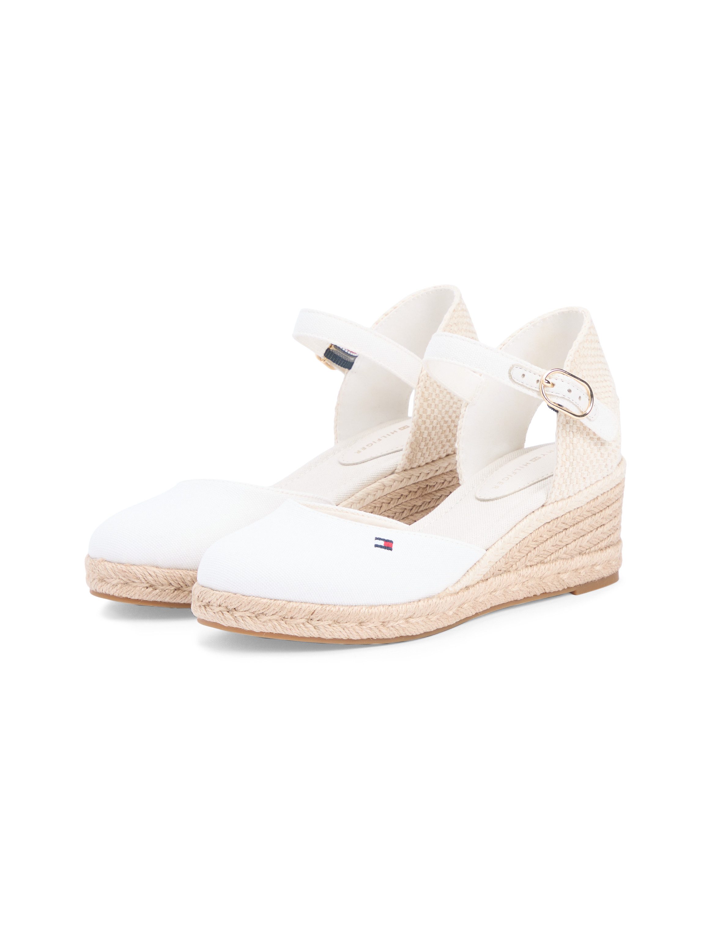 Tommy Hilfiger MID WEDGE ESPAD CLOSED TOE Keilsandalette Plateau, Sommerschuh mit verstellbarer Schnalle, schmale Form