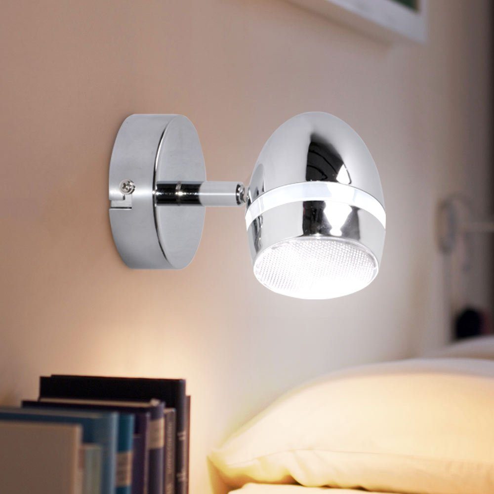 LED-Leuchtmittel LED Spot Zimmer Beleuchtung Globo fest Wandleuchte, Lese Warmweiß, verbaut, Arbeits Wohn LED Lampe Wand Leuchte