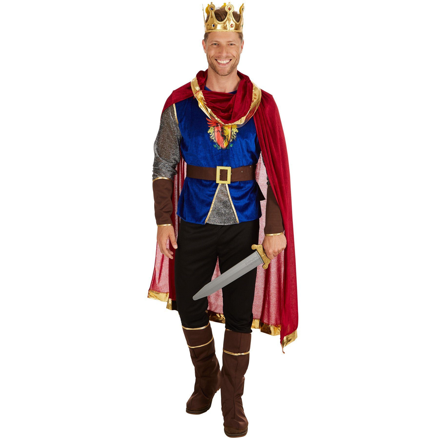 dressforfun Kostüm Herrenkostüm König, Langarmshirt mit Wappen-Aufdruck