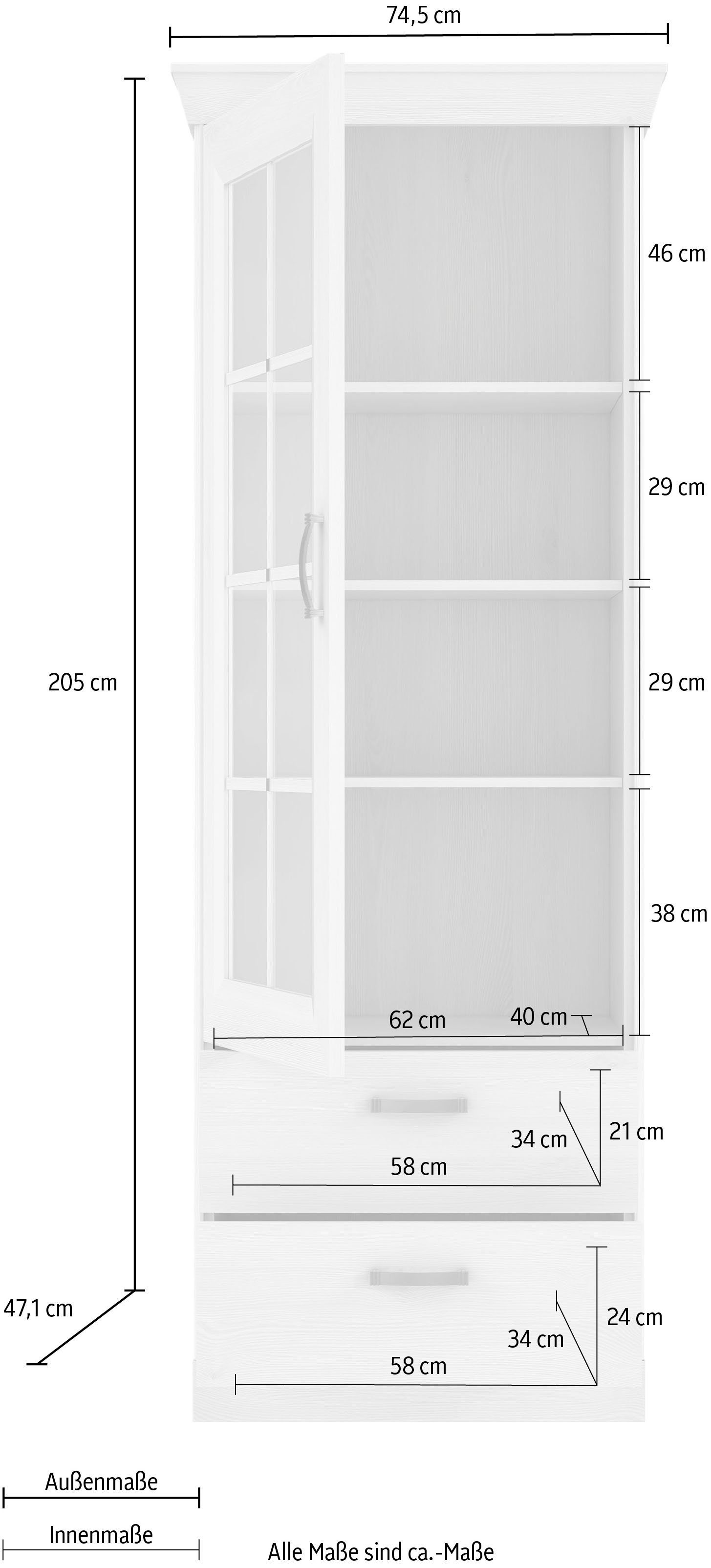 FORTE 205 cm ca. Vitrine Höhe