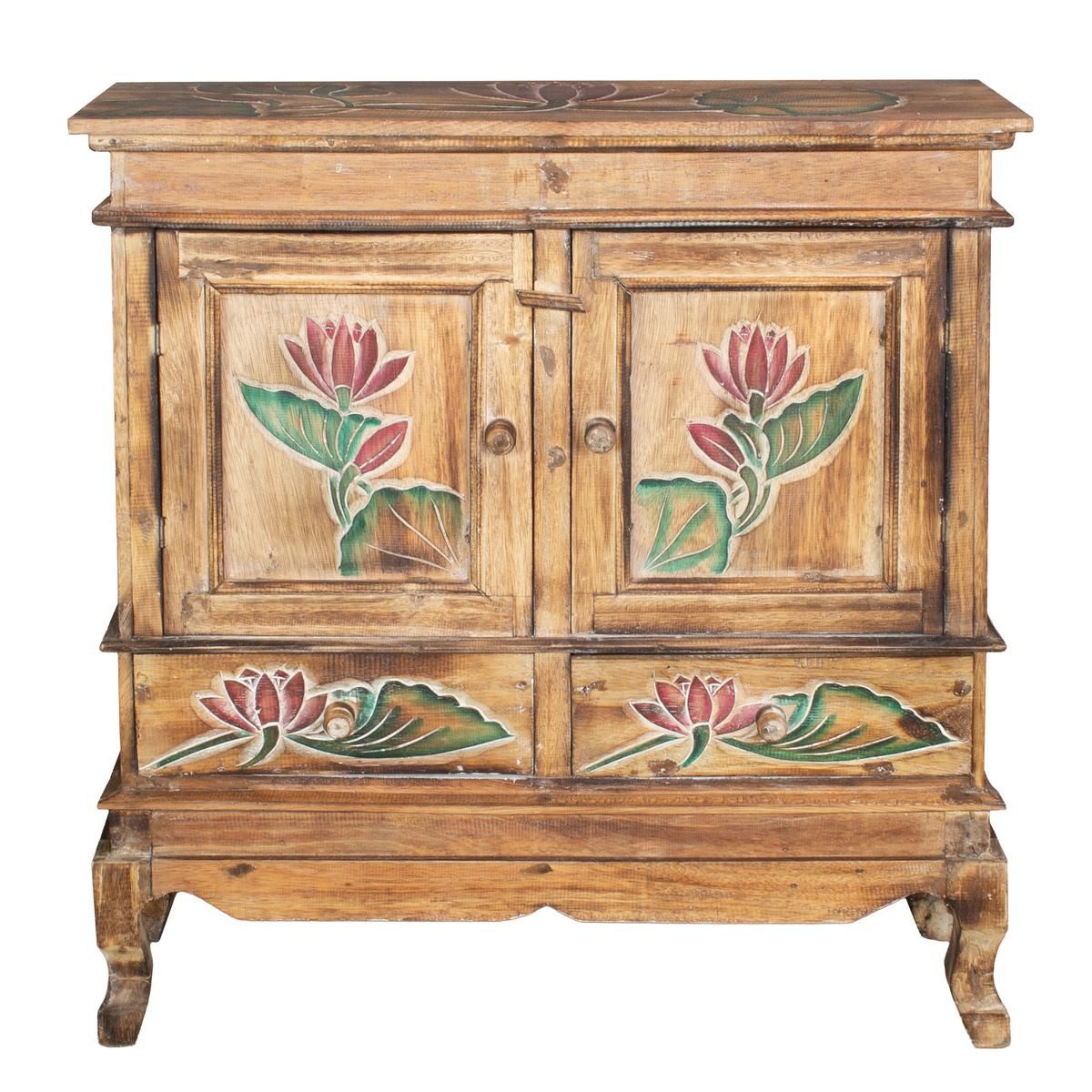 Oriental Galerie Mehrzweckschrank Schrank 85 x 80 cm Lotus Color (1-St)