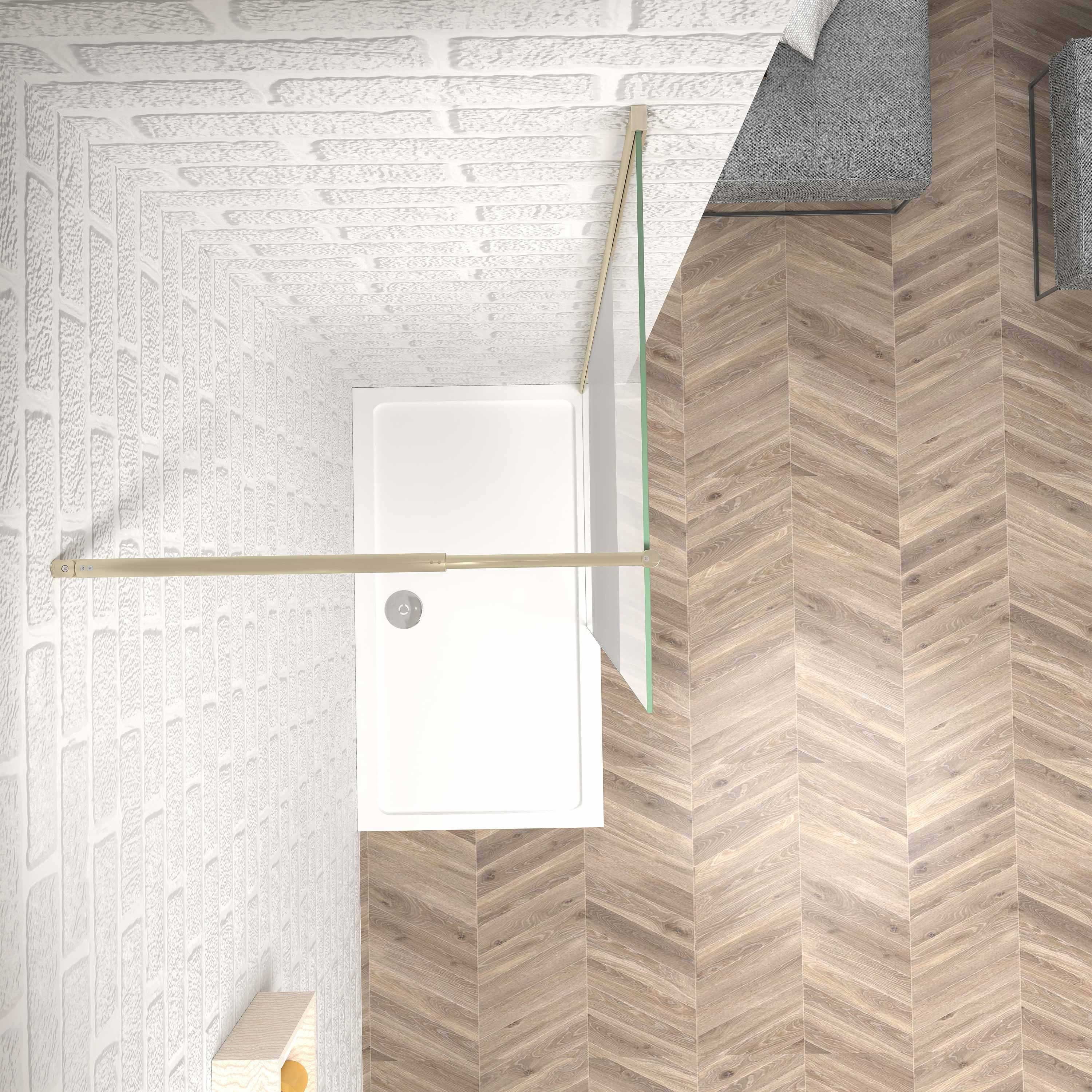 duschspa Walk-in-Dusche Duschwand 10mm ESG NANO Glaswand Milchstreifen Duschabtrennung, Einscheibensicherheitsglas, Höhe 200cm, NanoGlas