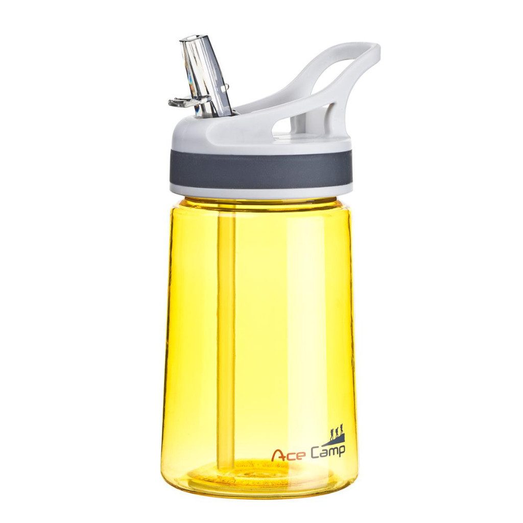 AceCamp Trinkflasche 350 ml in Gelb für Alltag, Sport und Outdoor, BPA-frei, auslaufsicher, leicht, alltagstauglich