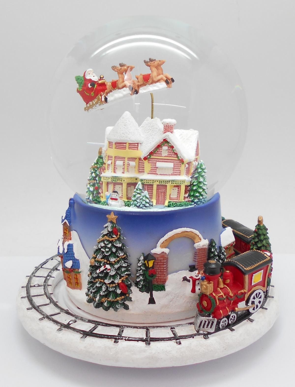 Musicboxworld Spieluhr Schneekugel mit drehendem Zug